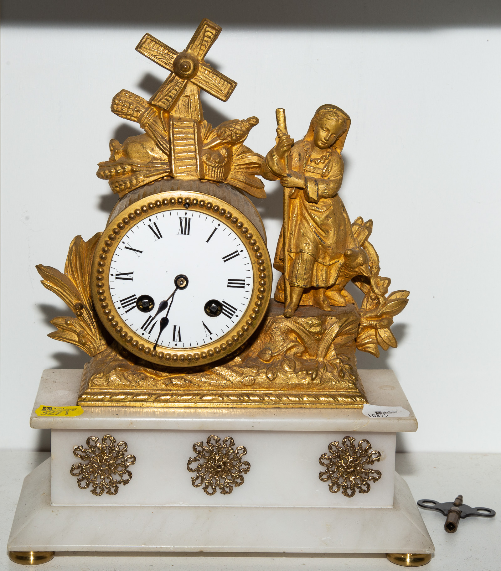 CONTINENTAL FIGURAL MANTEL CLOCK