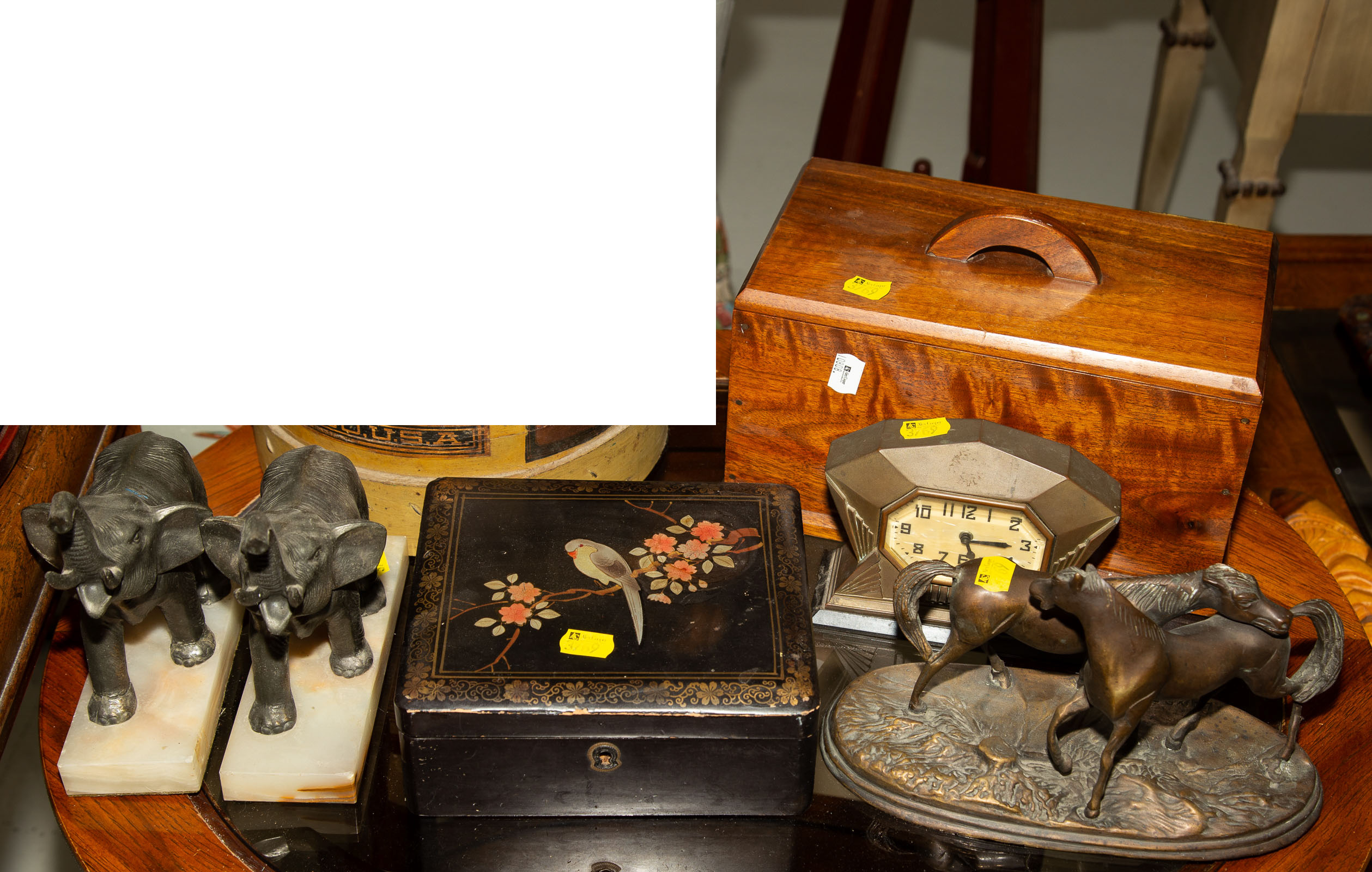 ASSORTED DECORATIVE ITEMS Includes spelter