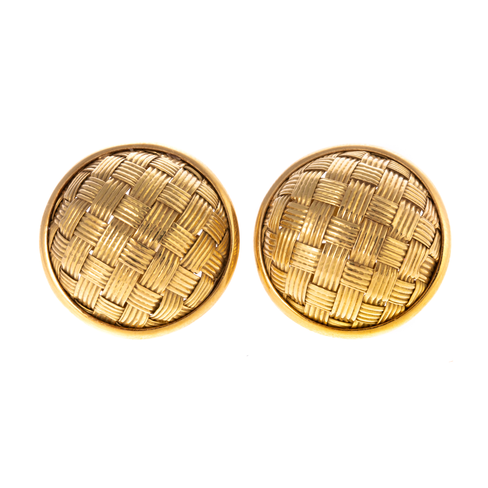 A PAIR OF BASKETWEAVE DOME CLIP