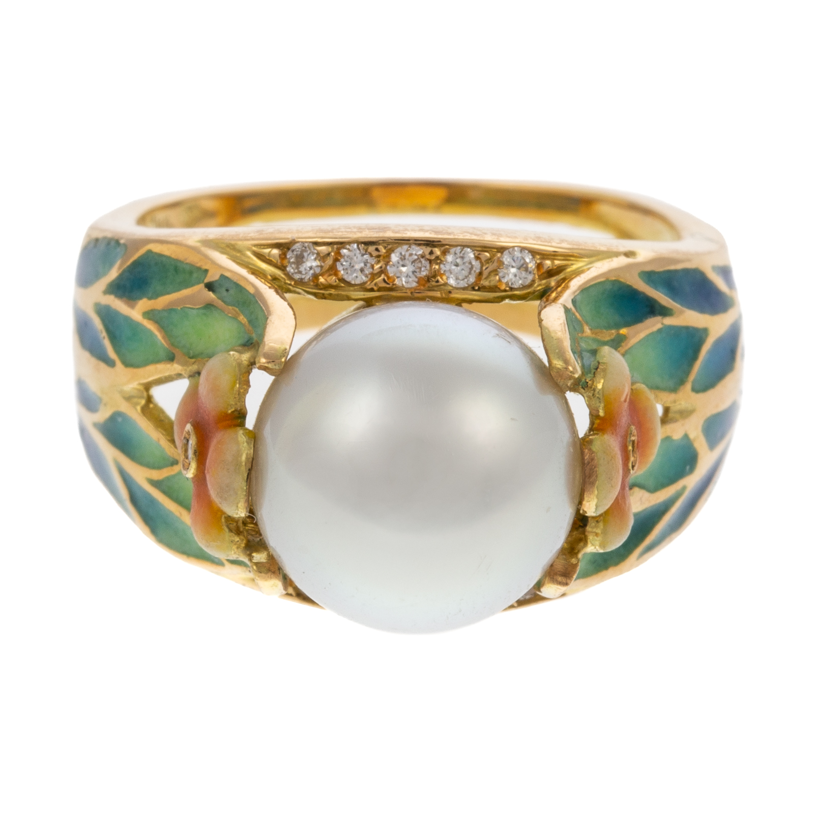 A PLIQUE-A-JOUR ENAMEL & PEARL