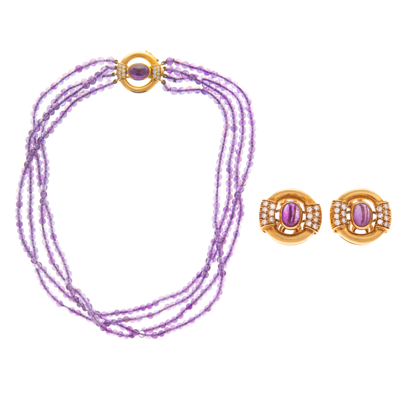 AN AMETHYST DIAMOND NECKLACE 338575