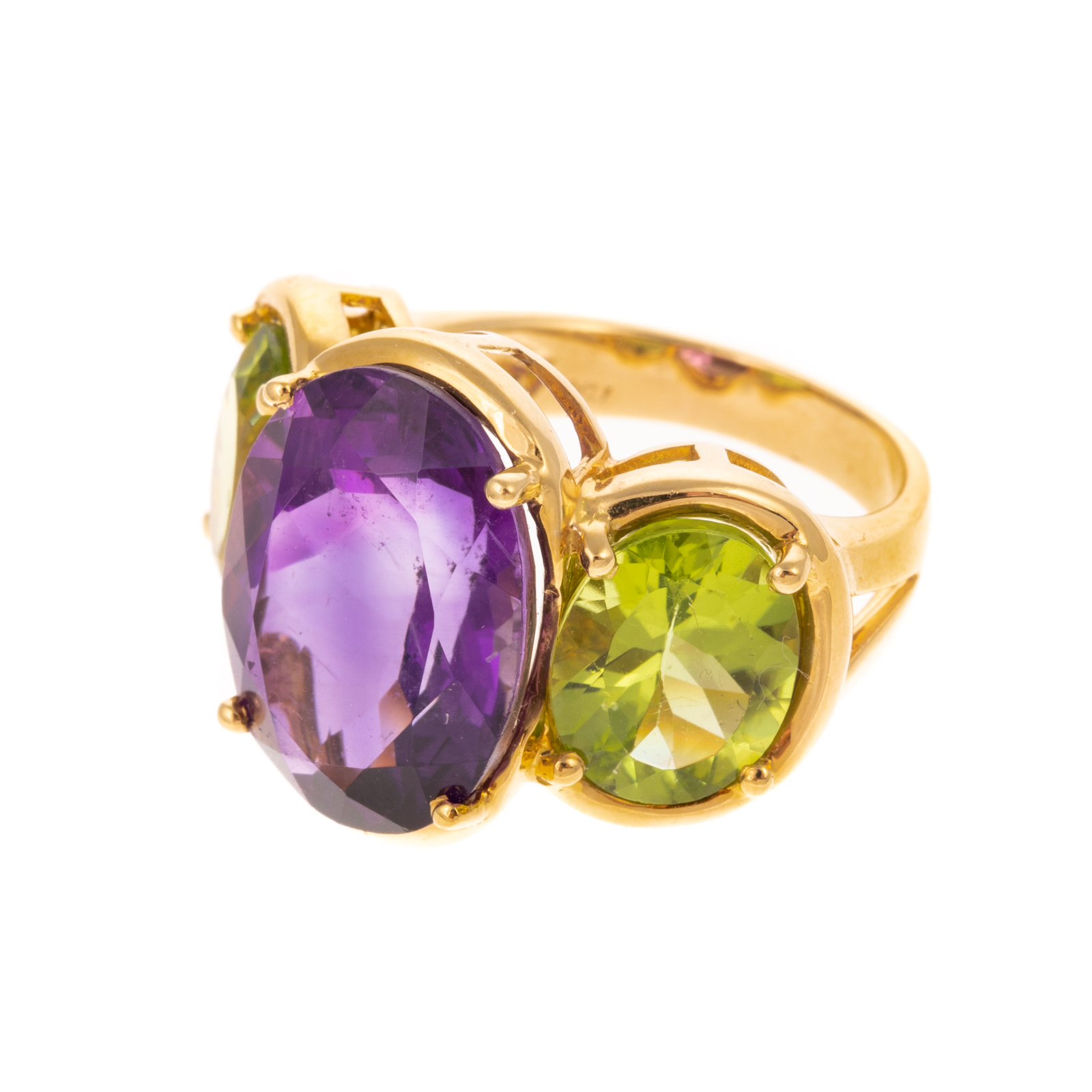 AN 18K YELLOW GOLD AMETHYST PERIDOT 338598