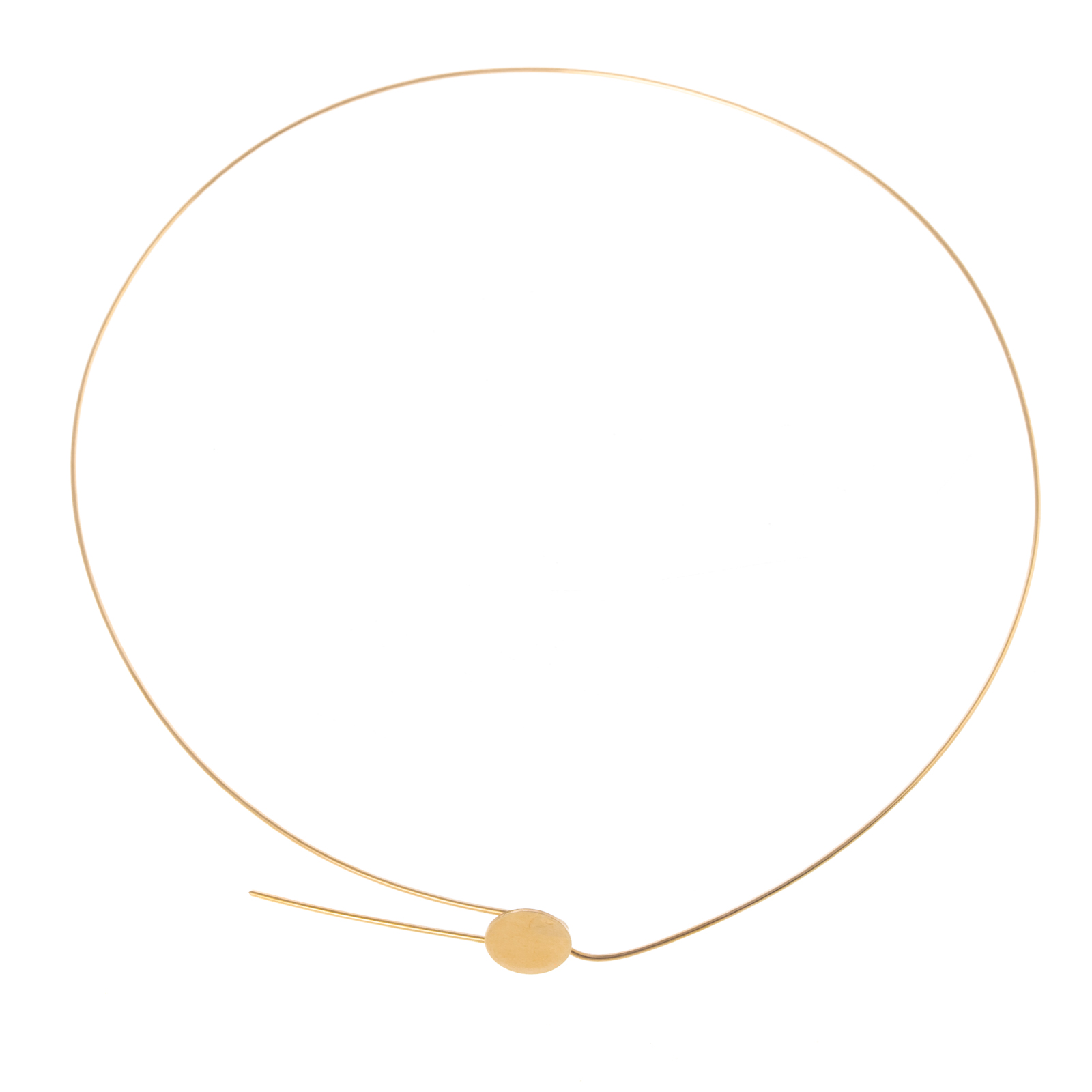 A 14K YELLOW GOLD WIRE NECKLACE