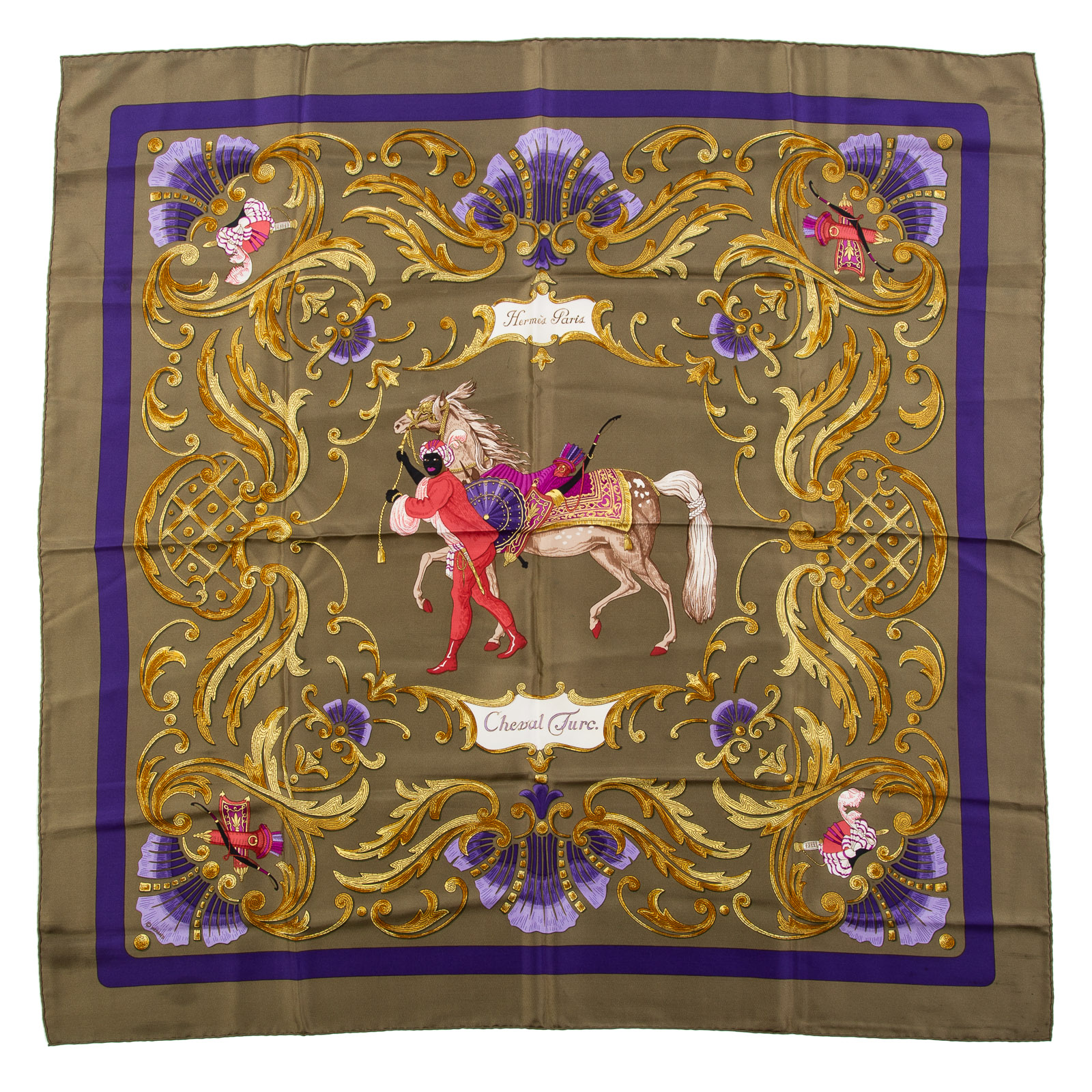 AN HERMES "CHEVAL TURC" SILK SCARF