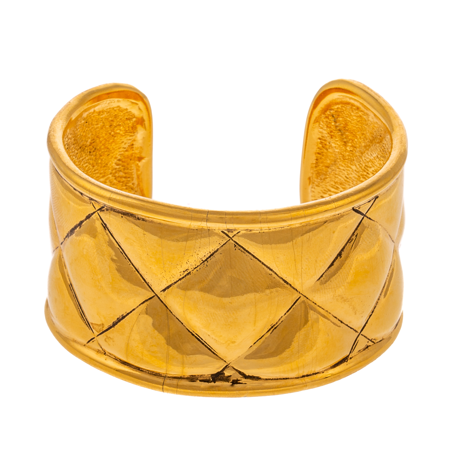 A CHANEL QUILTED CUFF BRACELET