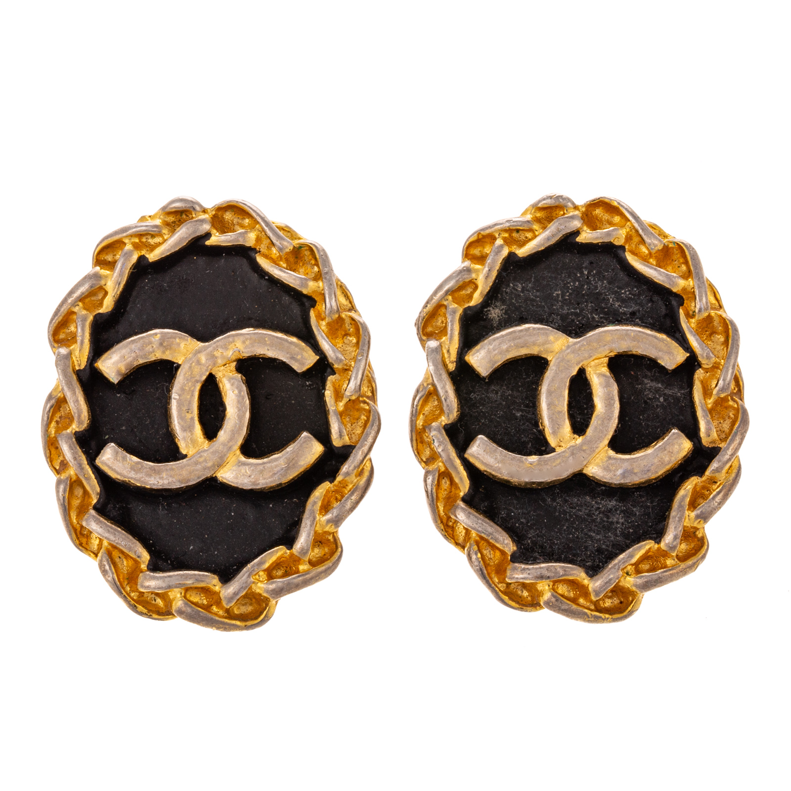 CHANEL CC CHAIN DETAIL EARRINGS