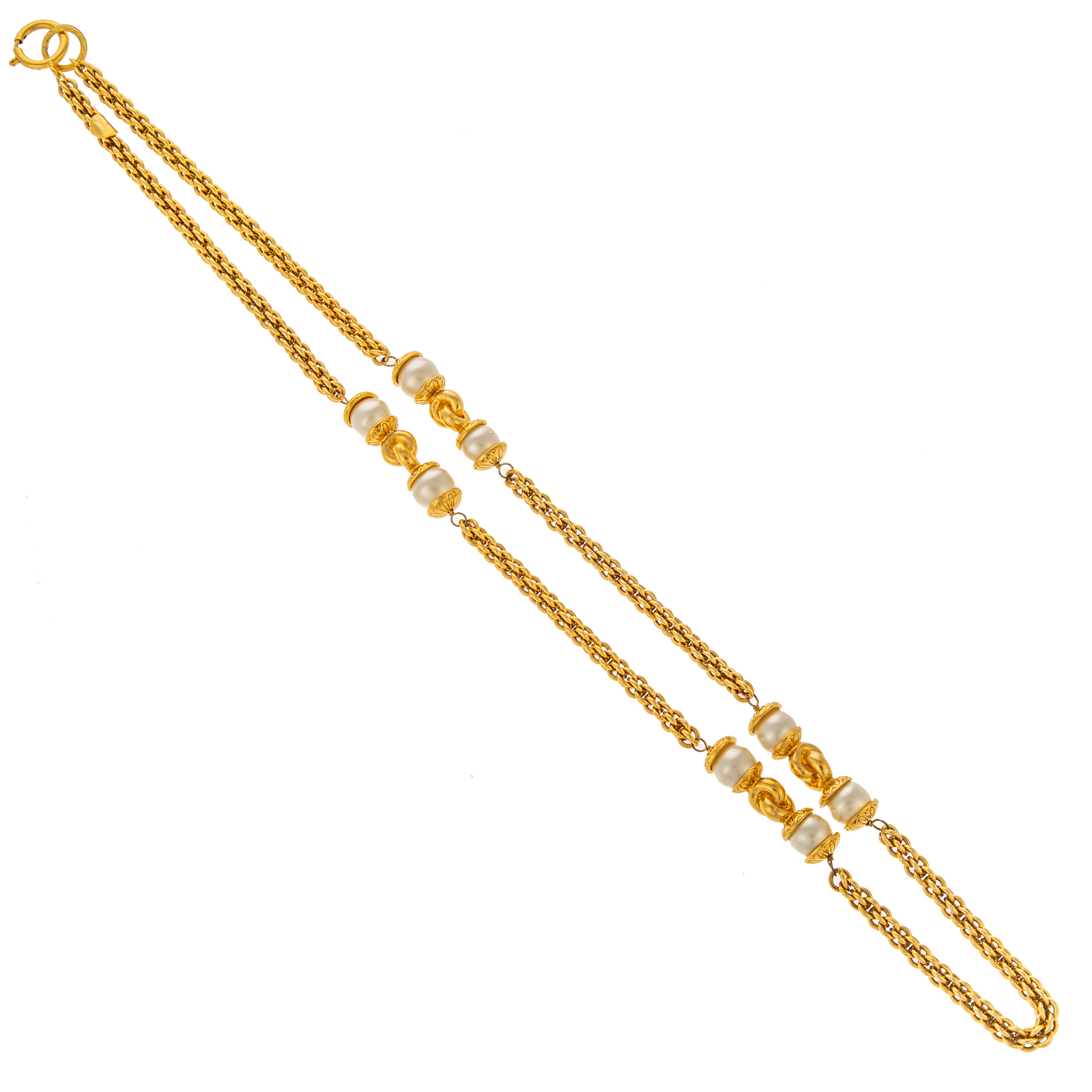 A CHANEL CHAIN LINK FAUX PEARL 33861f