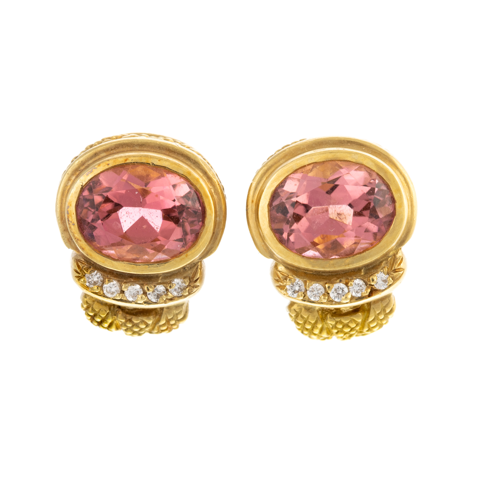 A PAIR OF 18K PINK TOURMALINE  33866d