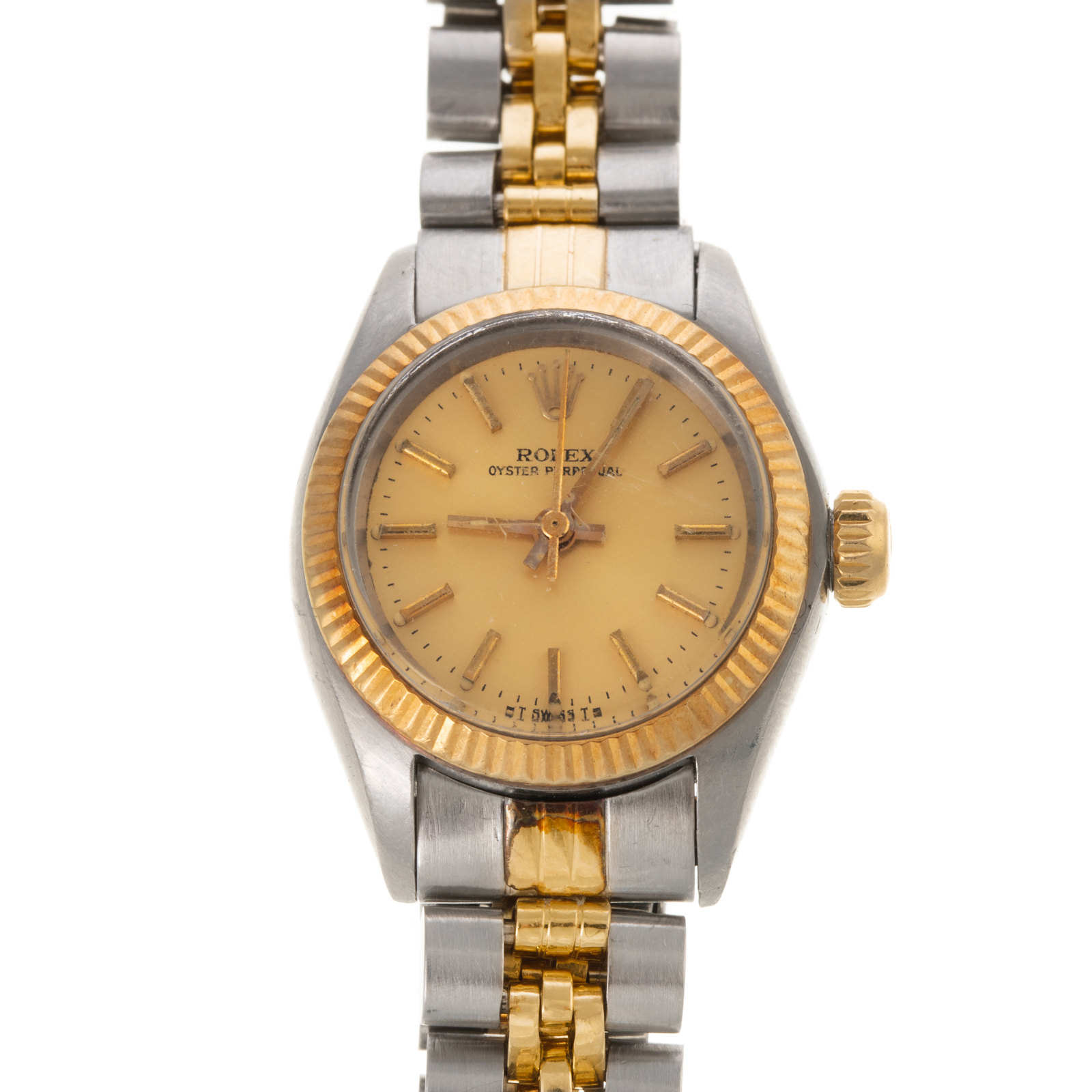 A TWO TONE ROLEX OYSTER PERPETUAL 33867e