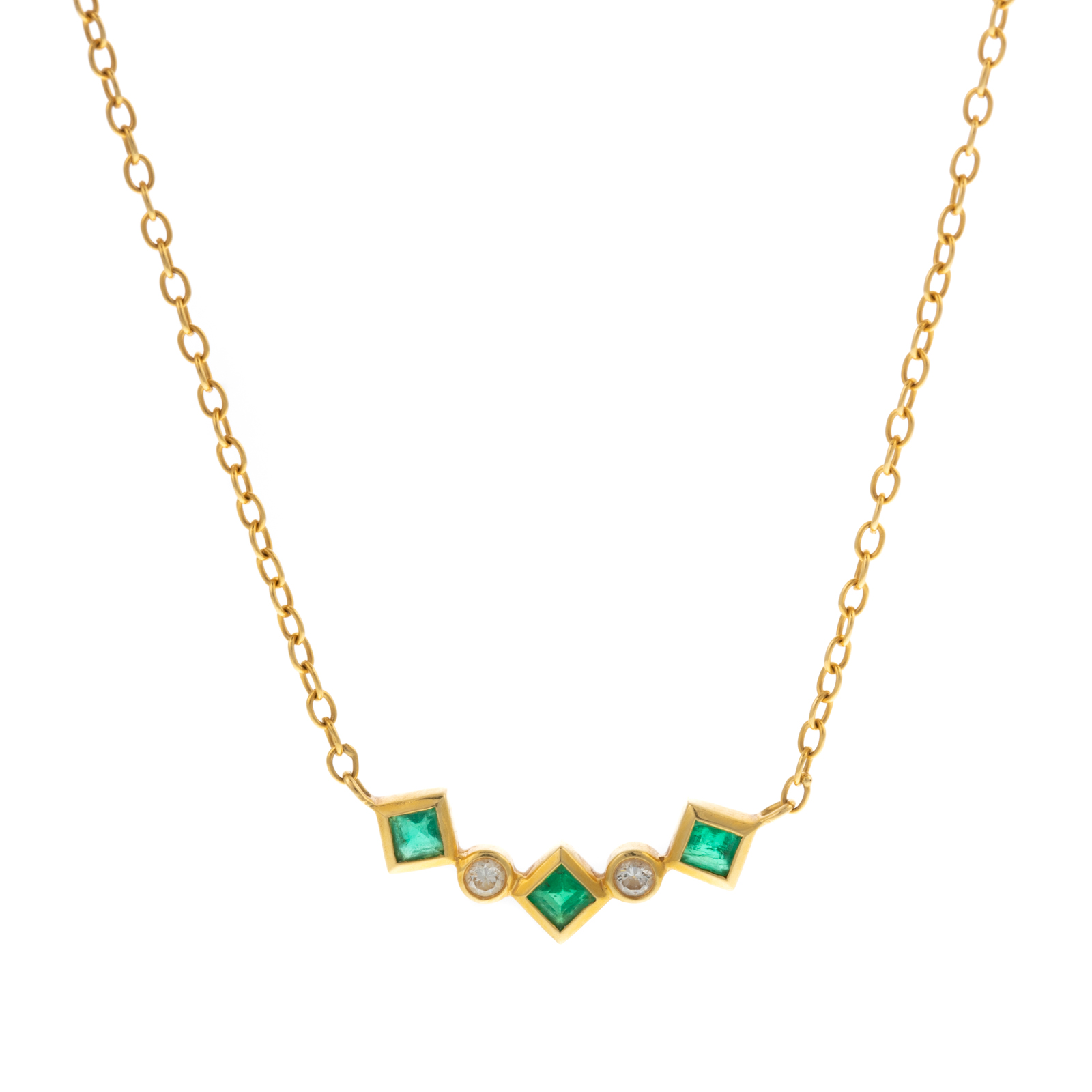 AN EMERALD DIAMOND NECKLACE IN 338692