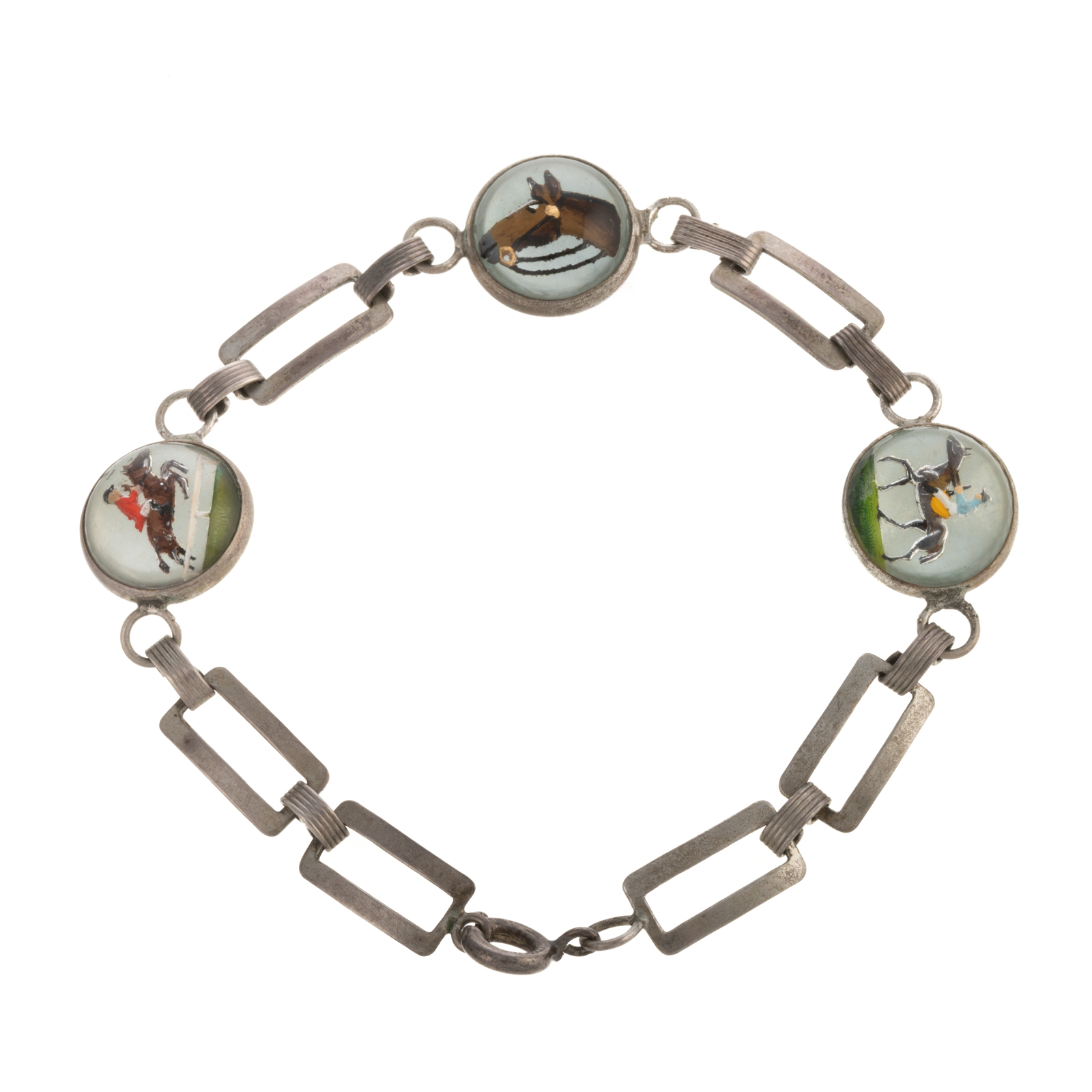 A VINTAGE EQUESTRIAN CRYSTAL BRACELET 338693