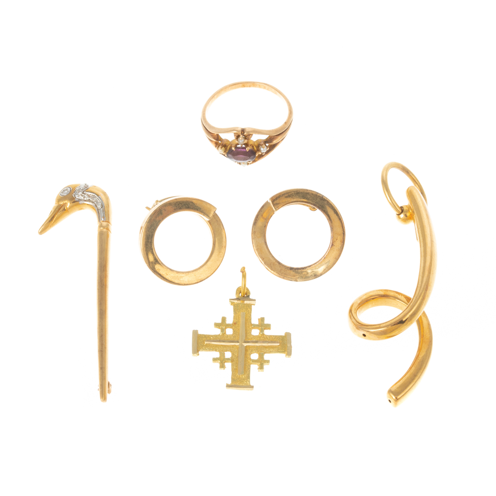 A COLLECTION OF JEWELRY IN 14K