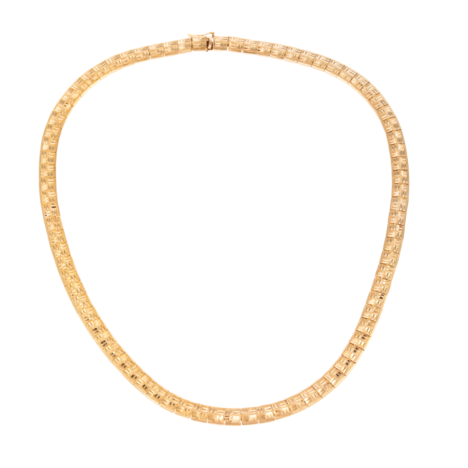 A GEOMETRIC LINK NECKLACE IN 14K