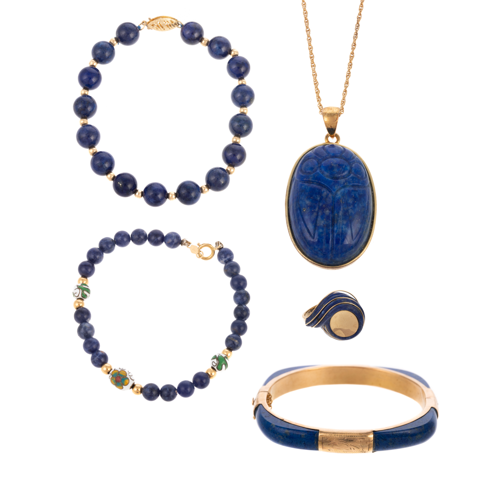 A COLLECTION OF LAPIS LAZULI JEWELRY