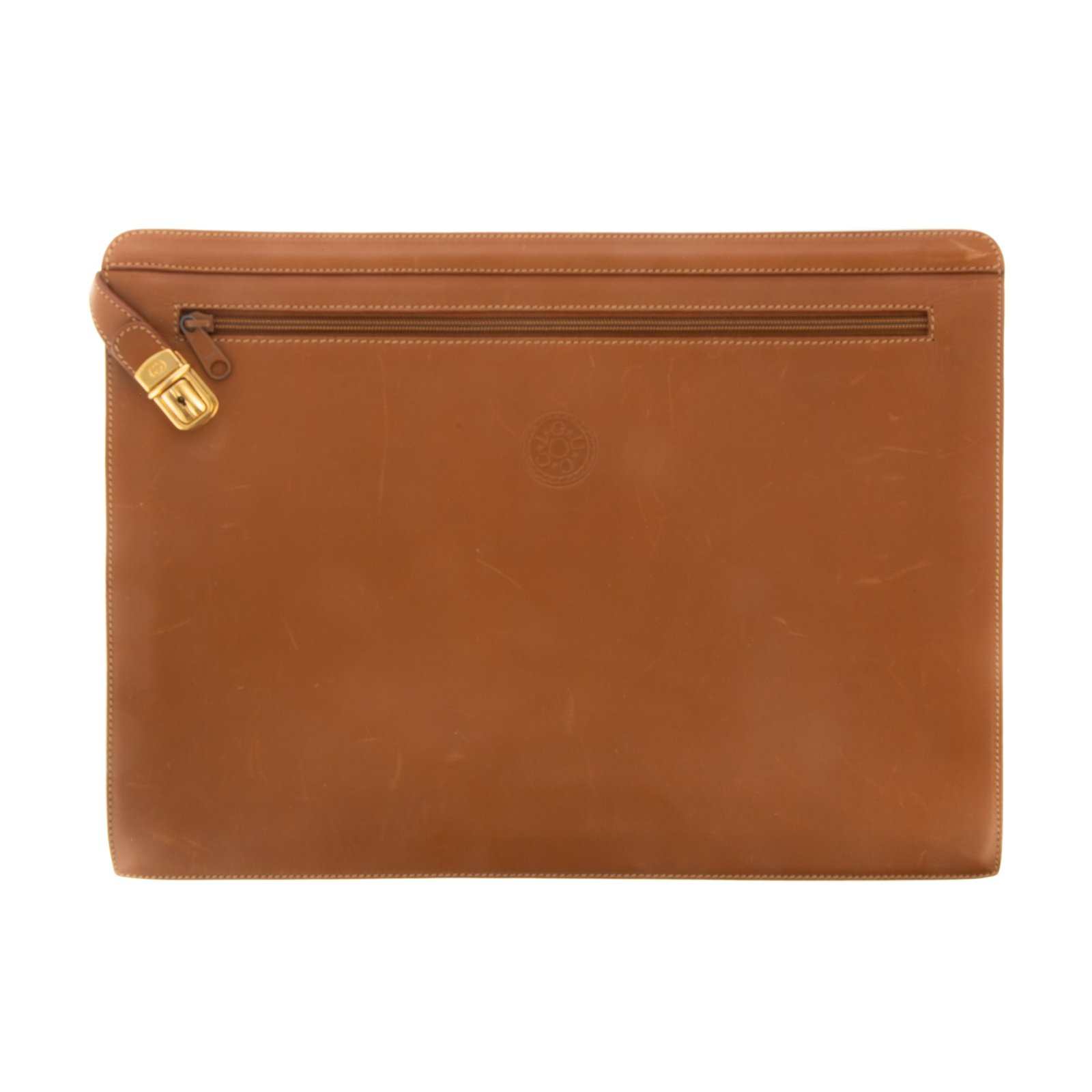 A GUCCI LEATHER PORTFOLIO A brown 3386f6