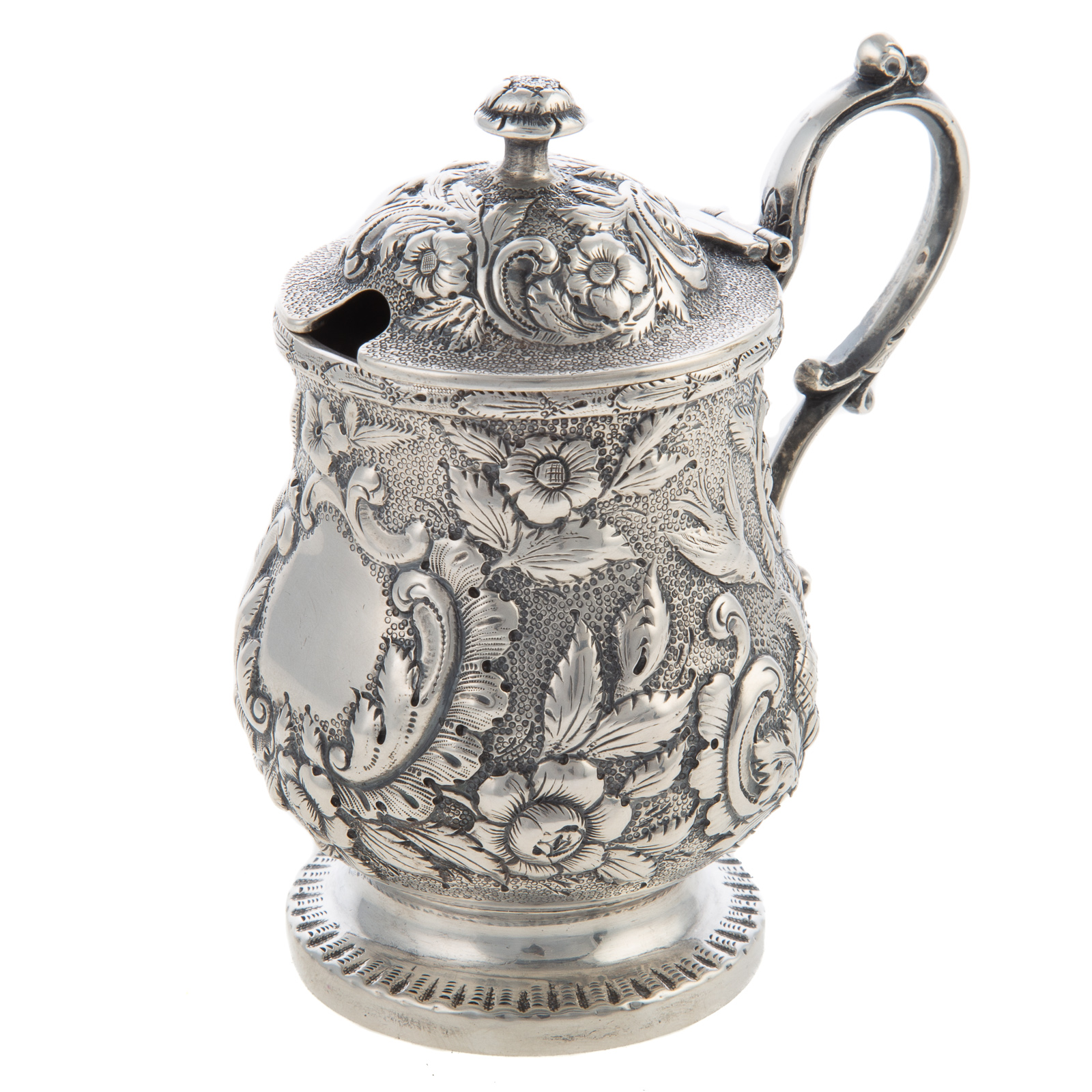 A.E. WARNER SILVER REPOUSSE MUSTARD