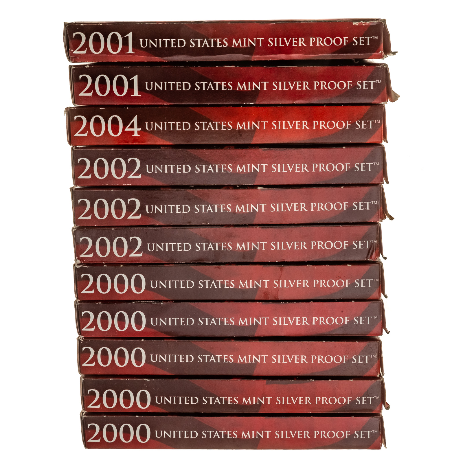 11 US SILVER PROOF SETS Five 2000, two-2001,