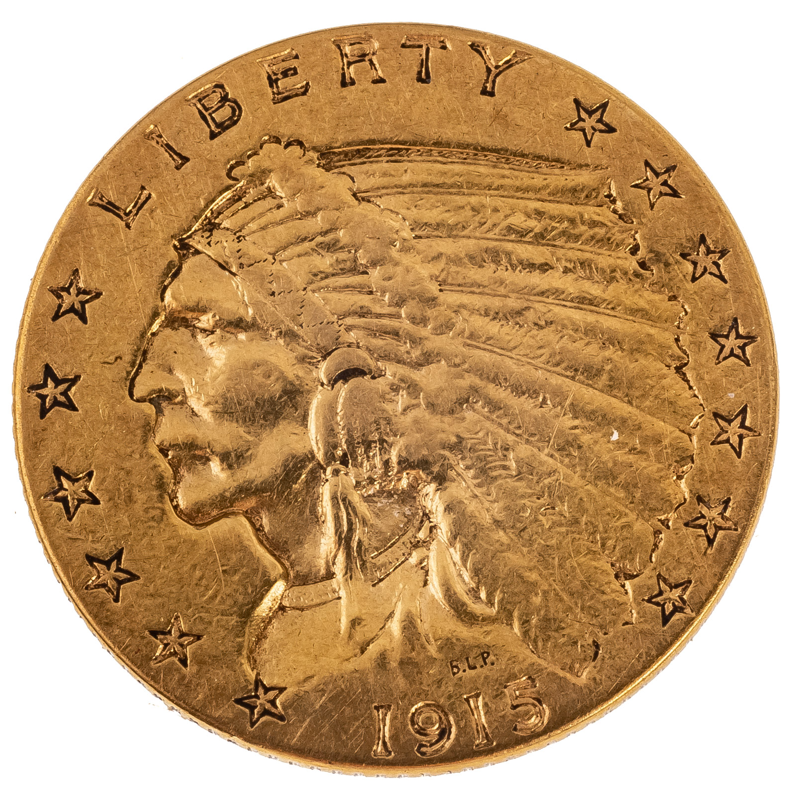 1915 INDIAN $2.50 QUARTER EAGLE