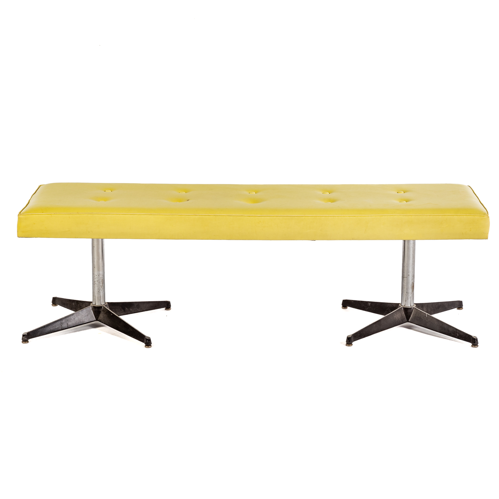 VINYL COVERED MID CENTURY BENCH 338781