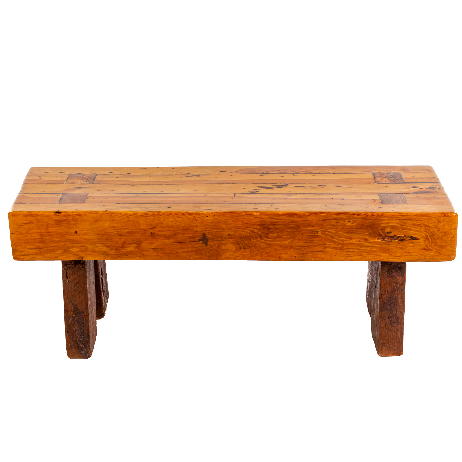 CUSTOM RECYCLED WOOD BEAM BENCH 33878a