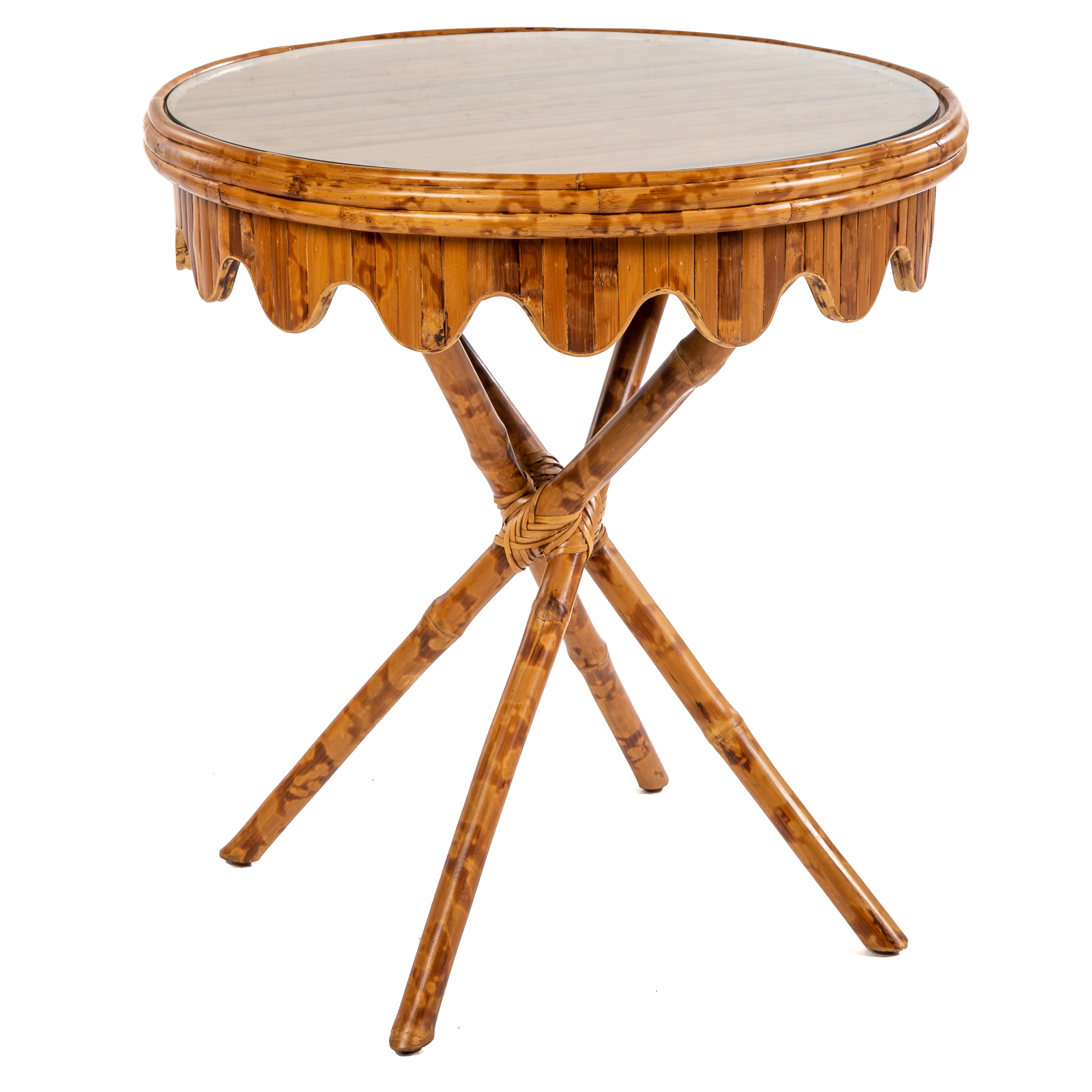 ROUND CONTEMPORARY RATTAN END TABLE