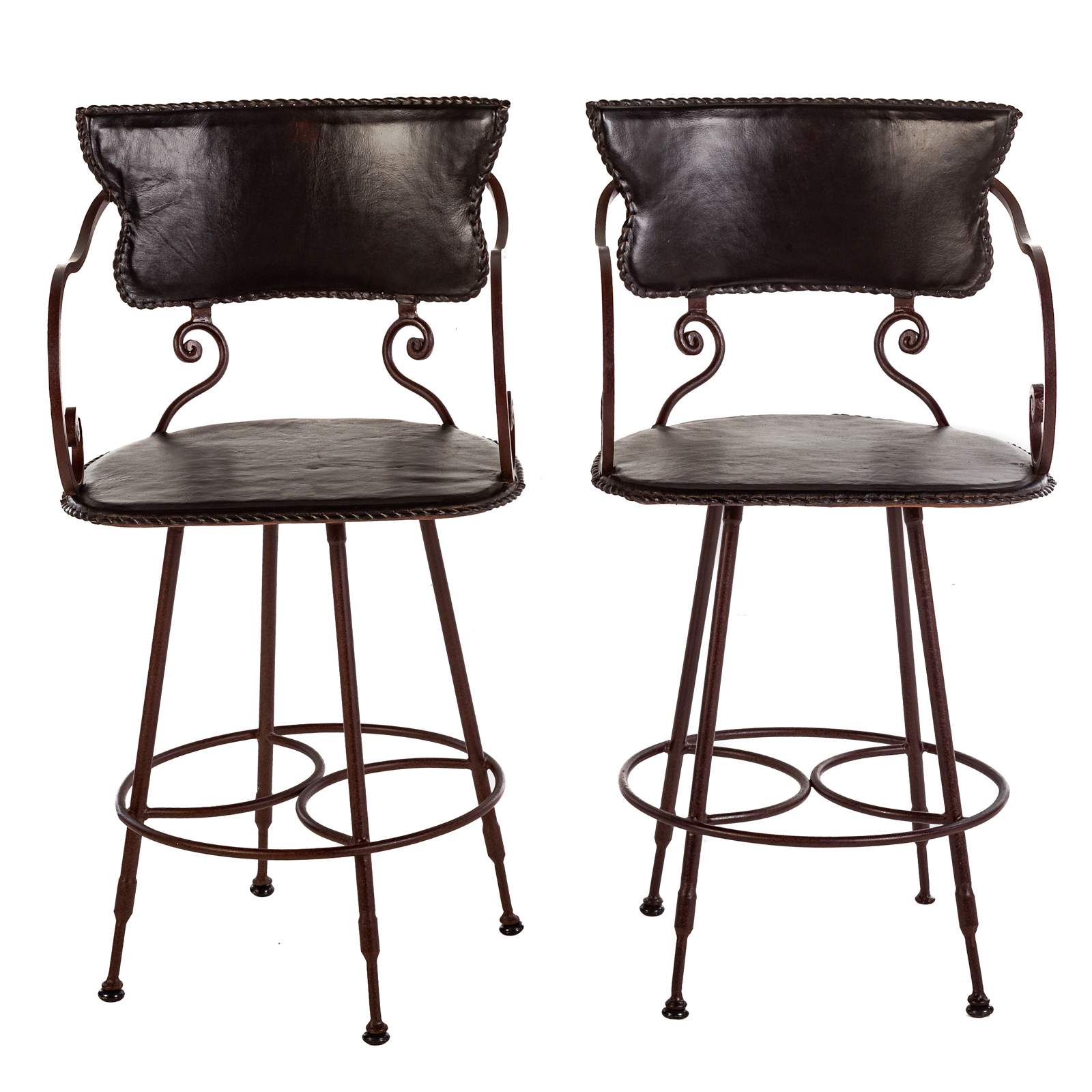 A PAIR OF ARHAUS LEATHER WROUGHT 3387af