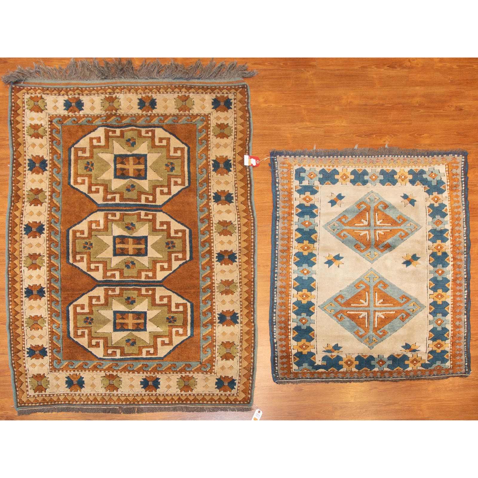 TWO TURKISH RUGS 3 4 X 3 10 AND 338803