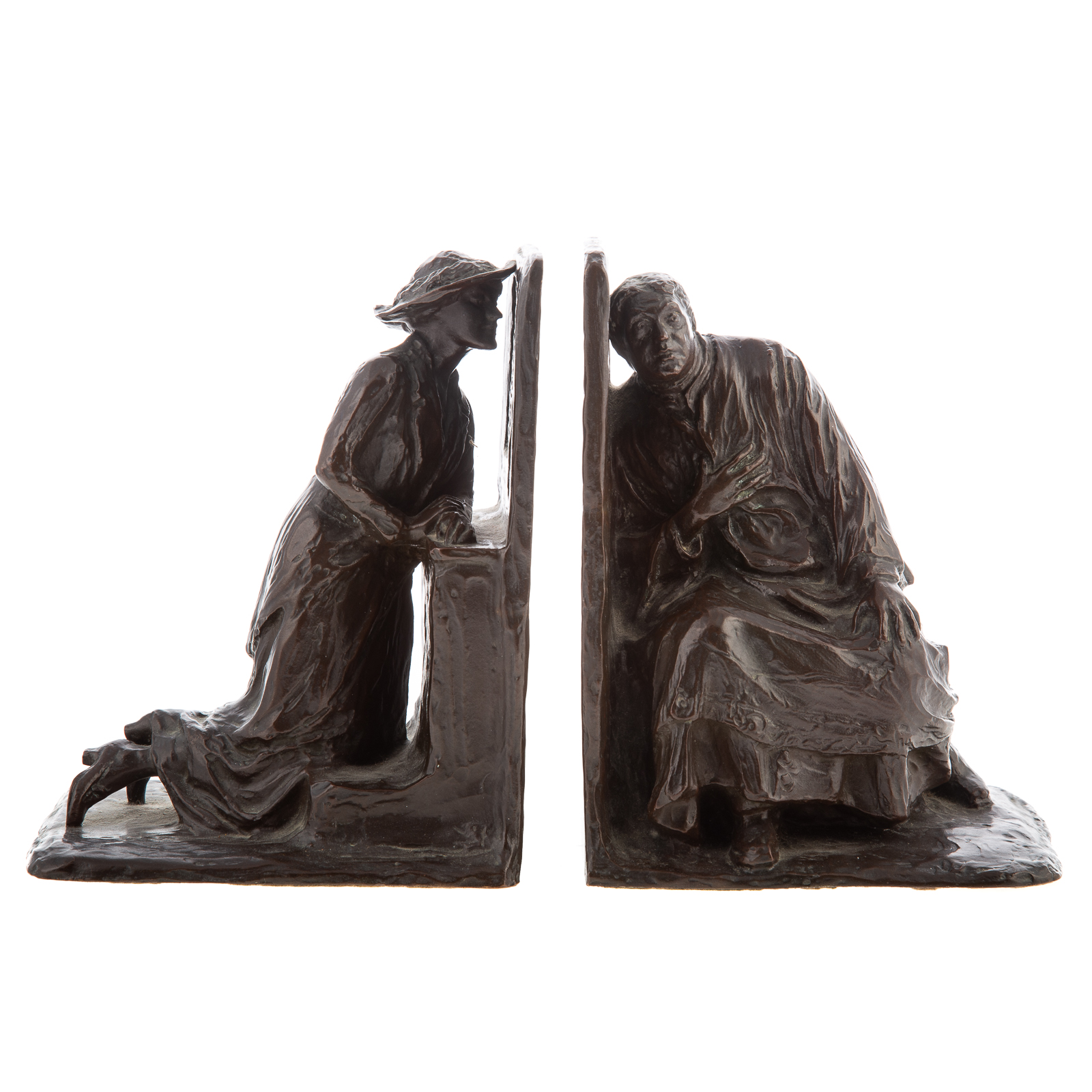 A PAIR OF GRIFFOUL BRONZE FIGURAL