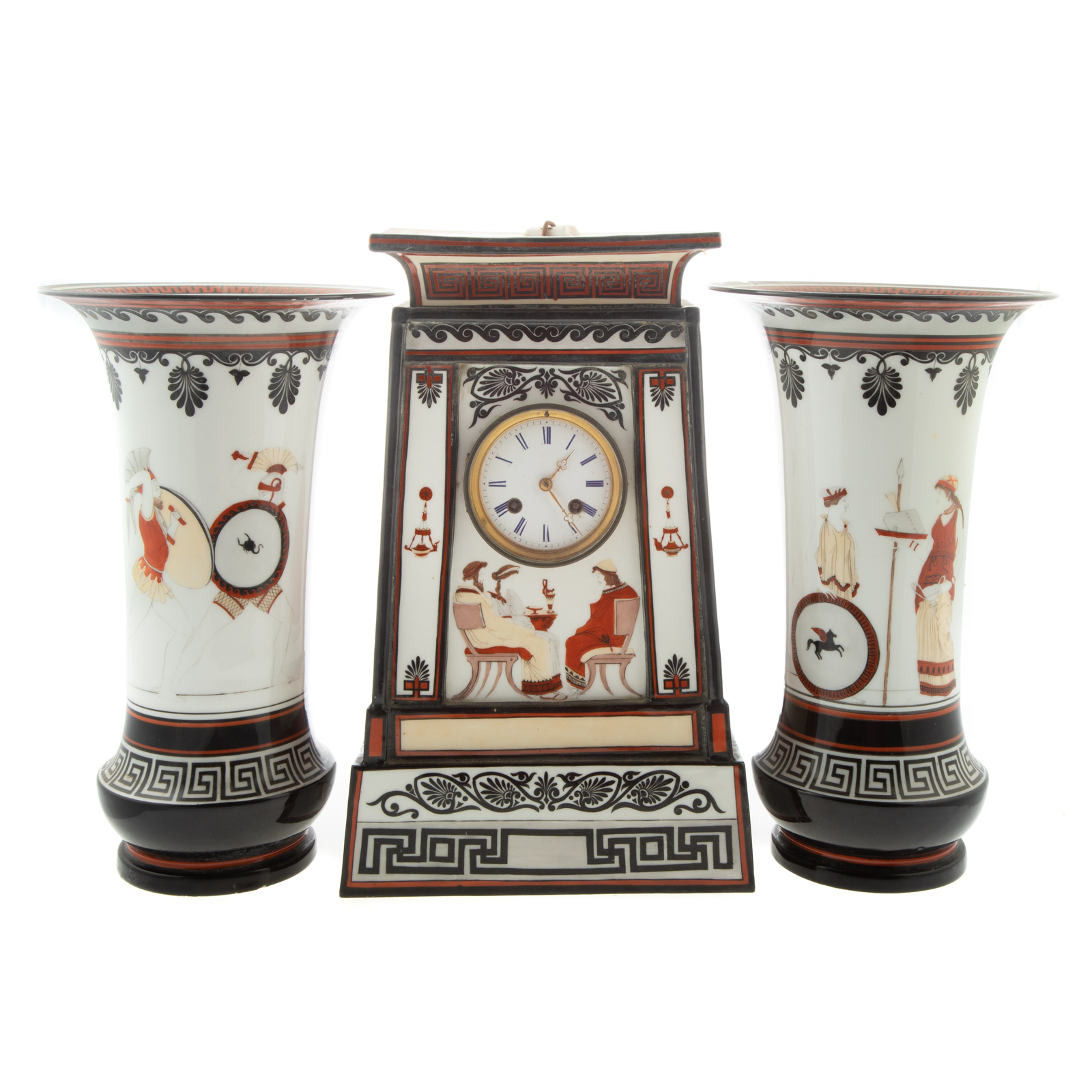 FRENCH NEO ETRUSCAN PORCELAIN CLOCK 338864