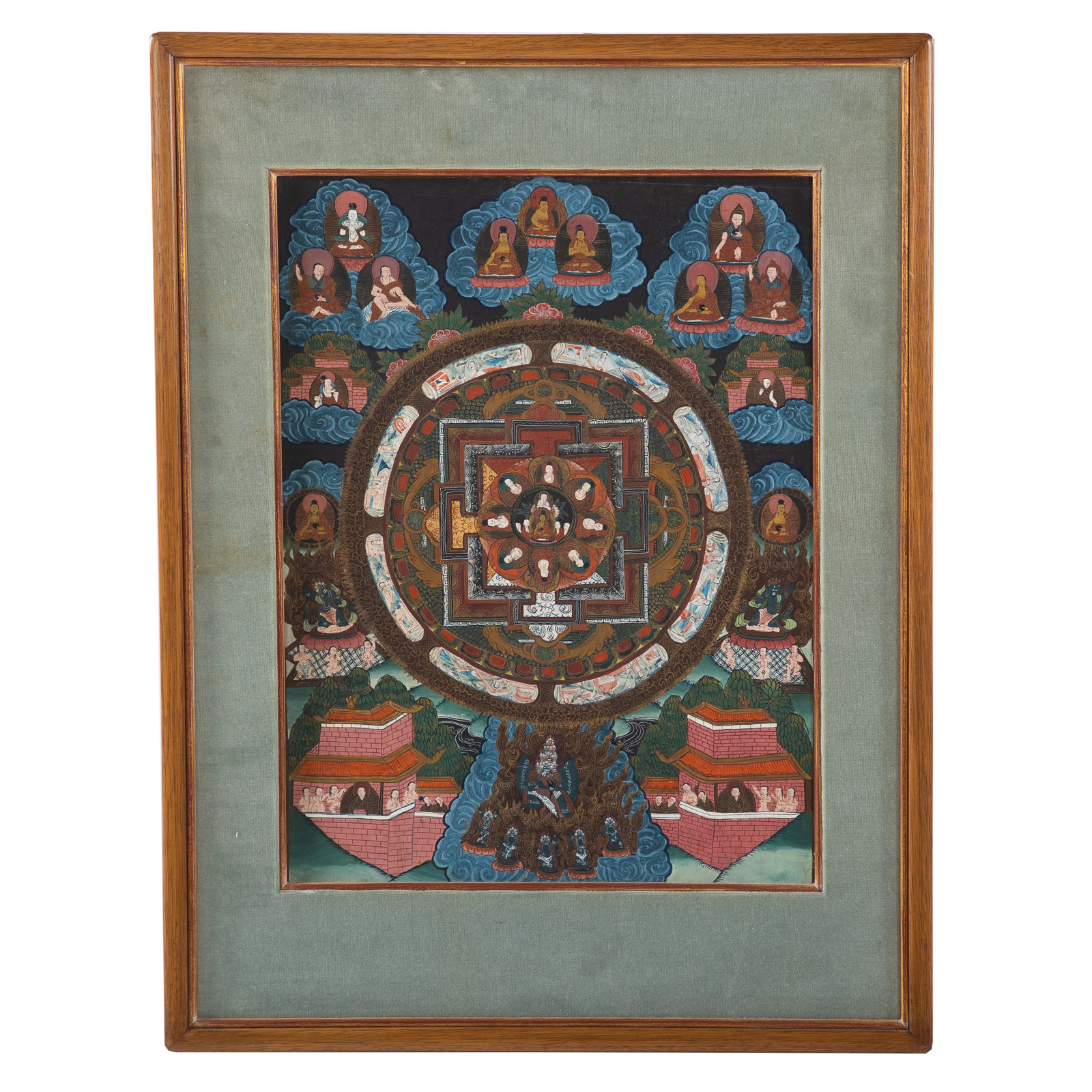 TIBETAN THANGKA 20th century; depicting