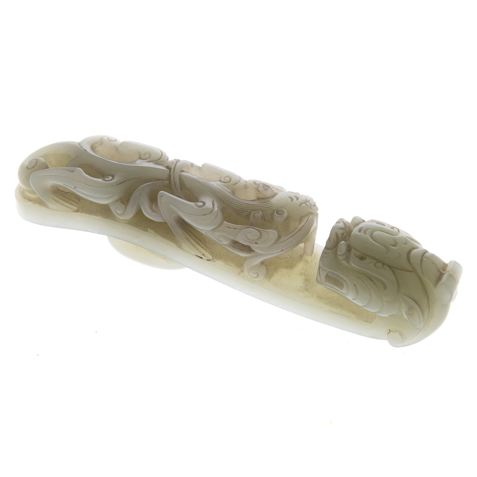 CHINESE CARVED JADE GARMENT HOOK