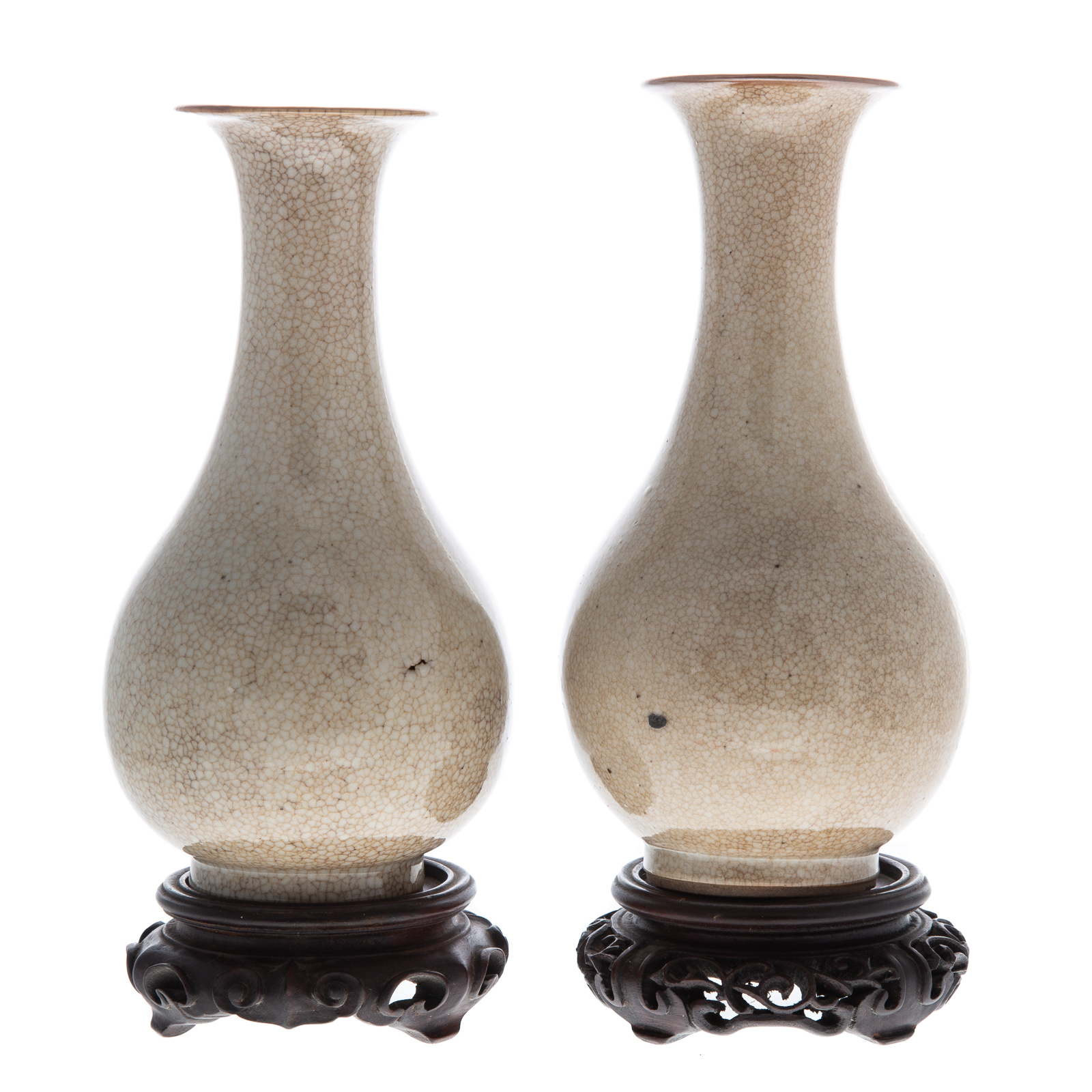 A PAIR OF CHINESE CRACKLE GLAZE