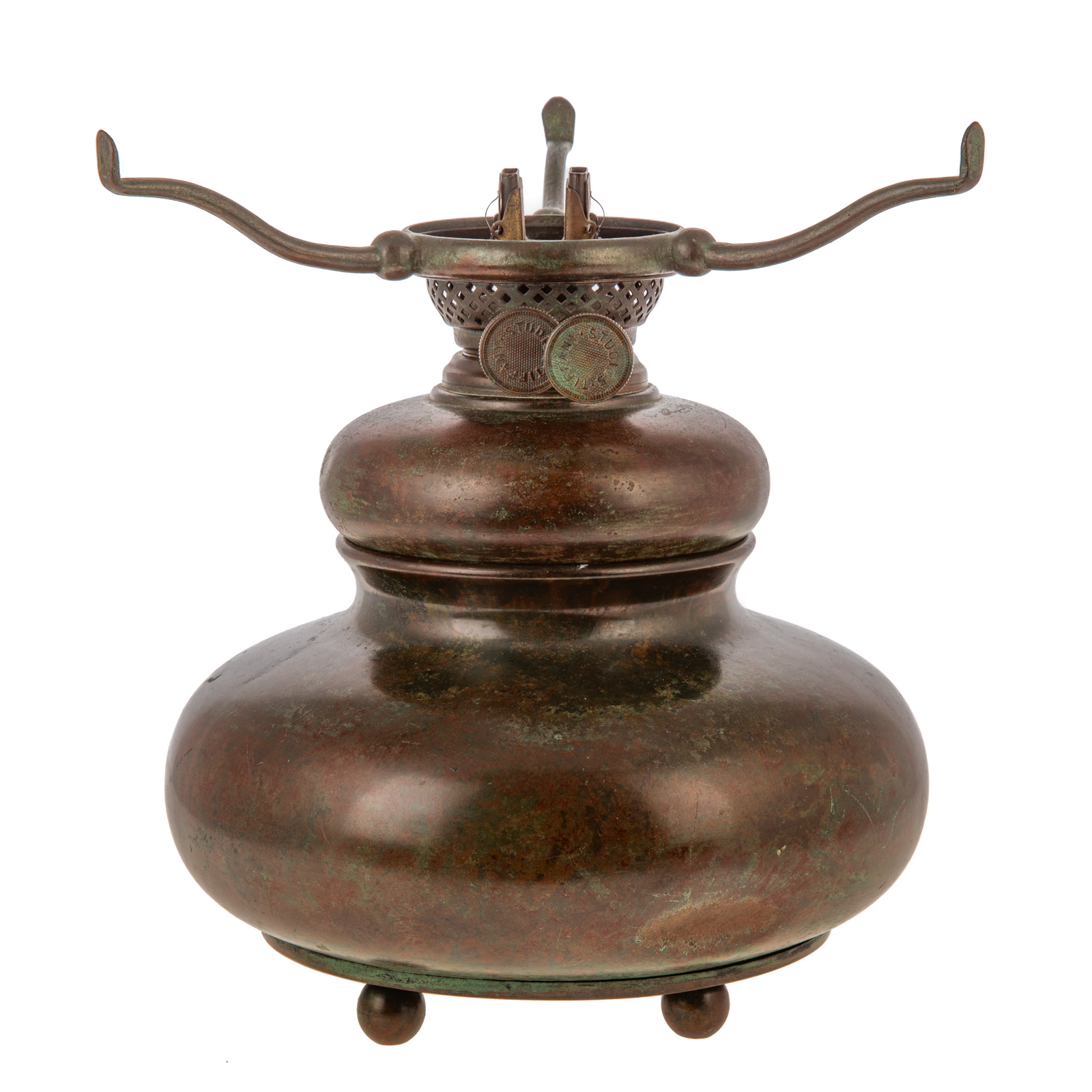 TIFFANY BRONZE OIL LAMP Circa 1900-10;