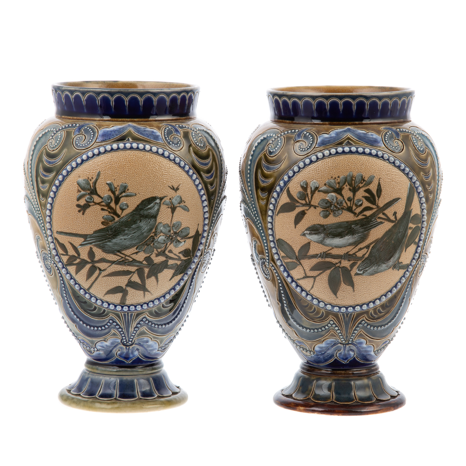 A PAIR OF DOULTON BURSLEM STONEWARE