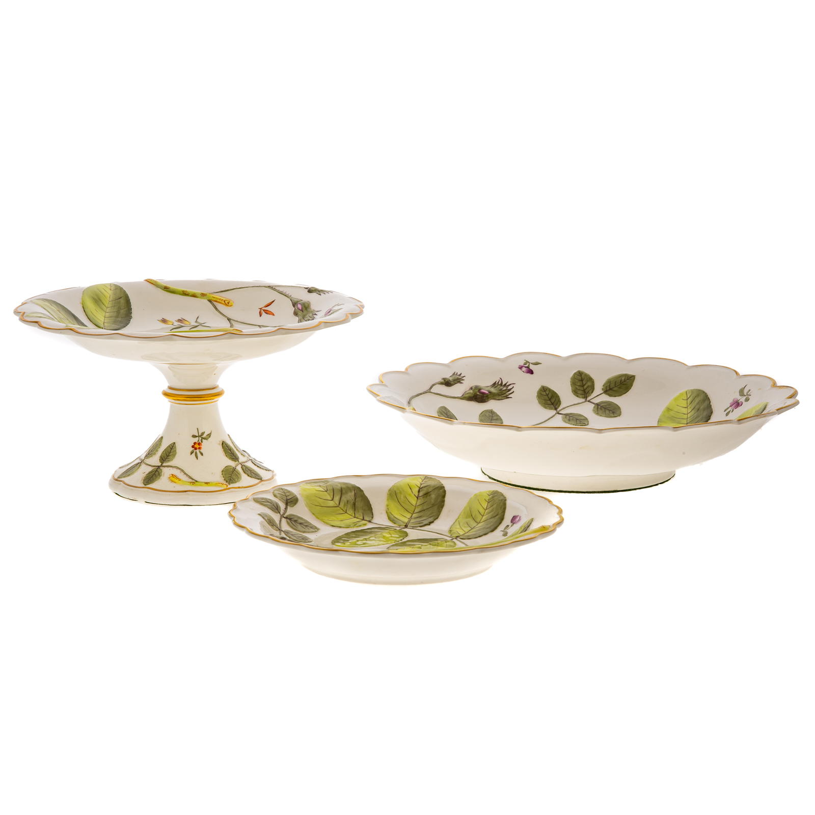 THREE ROYAL WORCESTER CHINA BLIND EARL