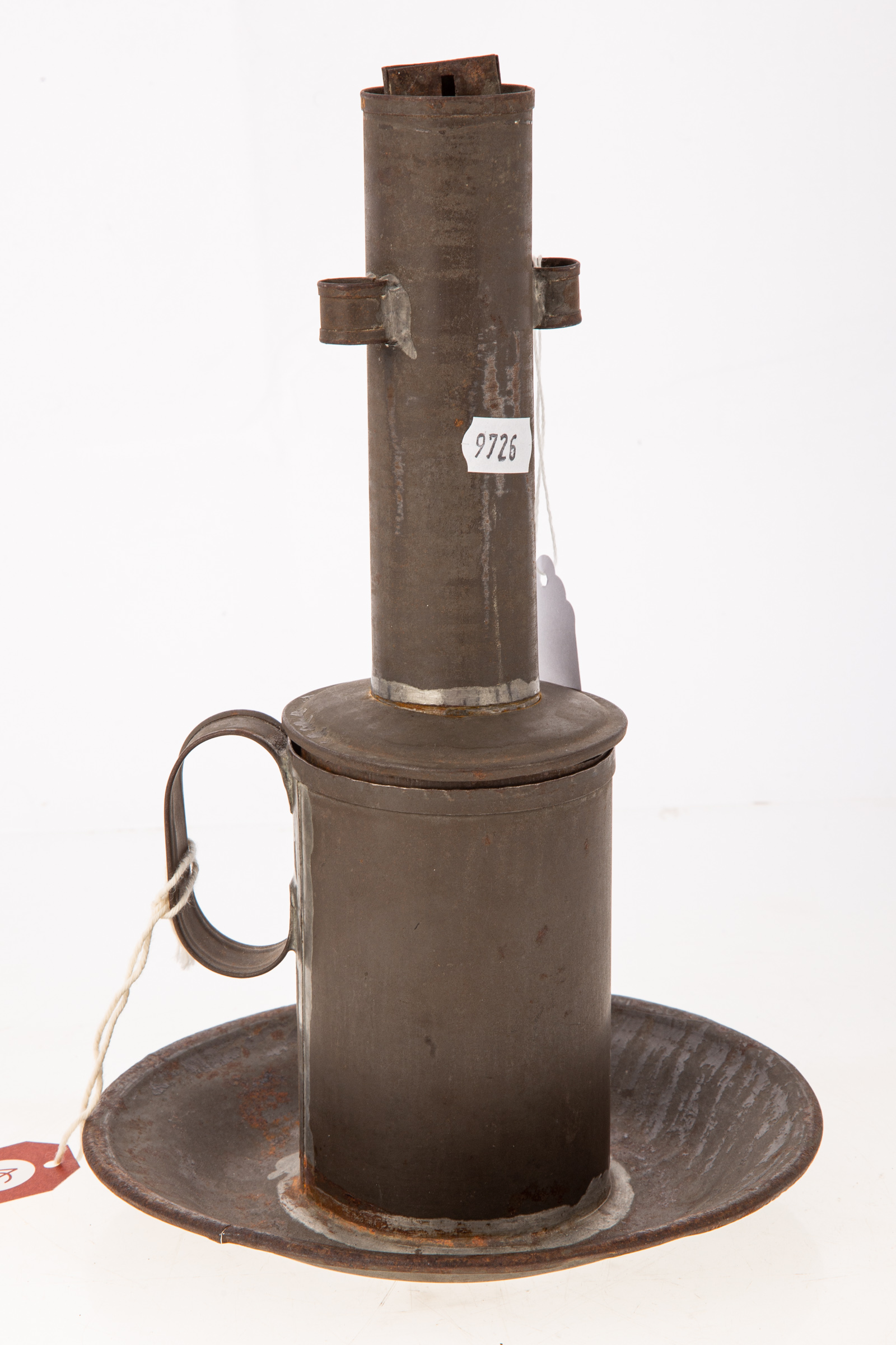 UNUSUAL TIN OIL LAMP Mid 19th century  3388e4