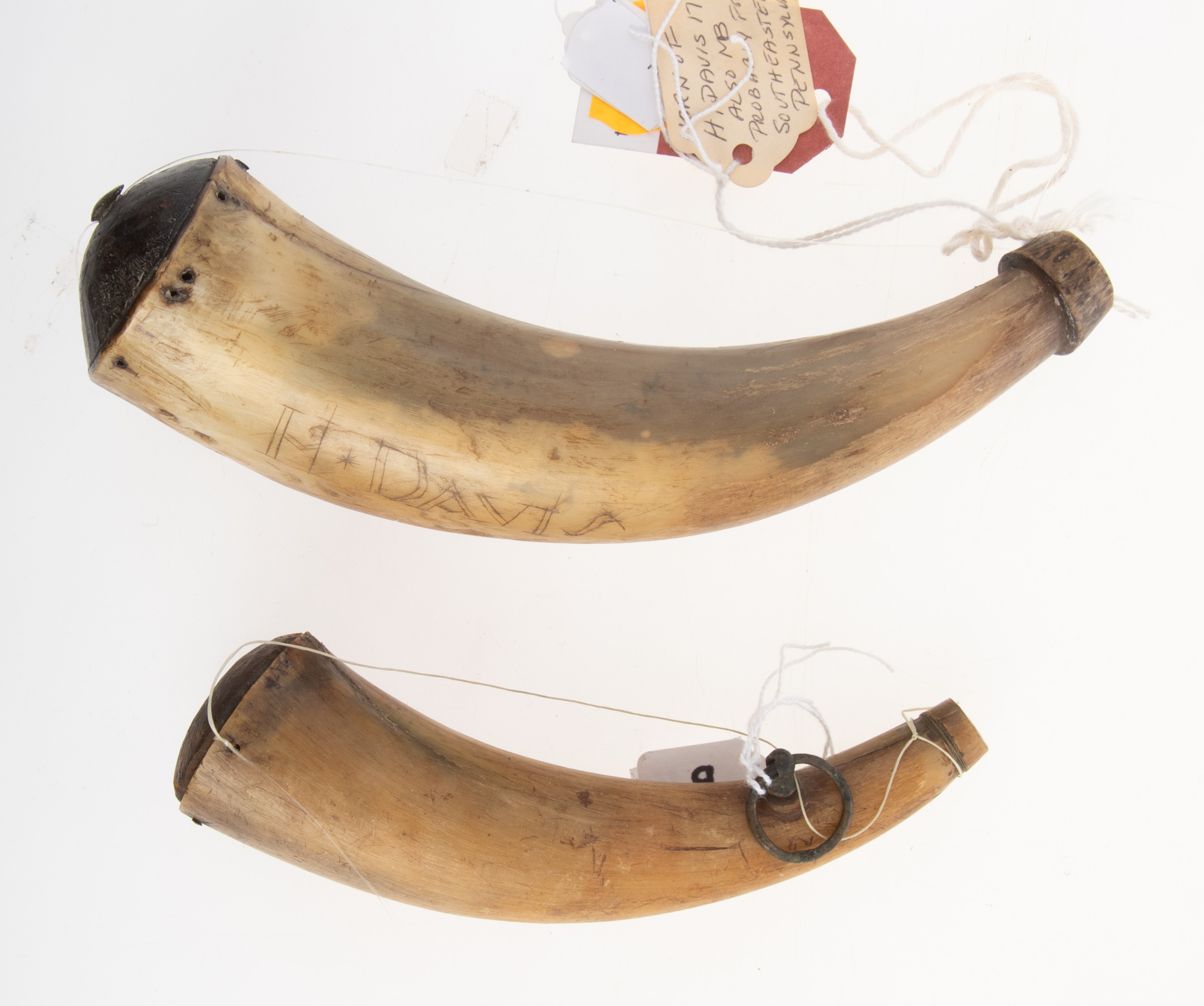 TWO SMALL POWDER HORNS Comprising: