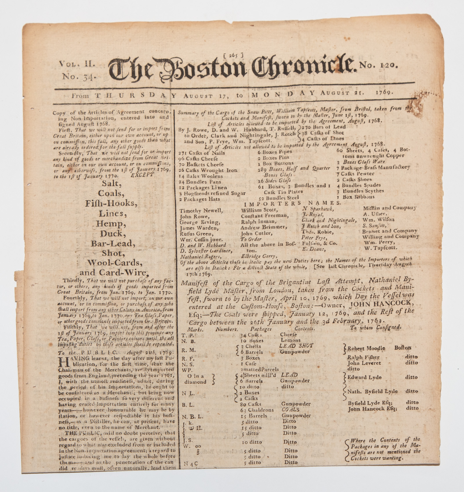 THE BOSTON CHRONICLE AUGUST 17 21  33892f