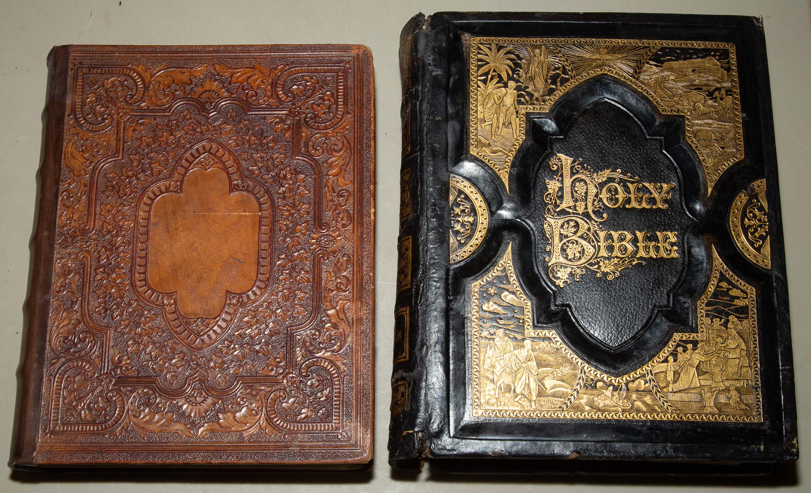 TWO FAMILY BIBLES Comprising COMBINATION