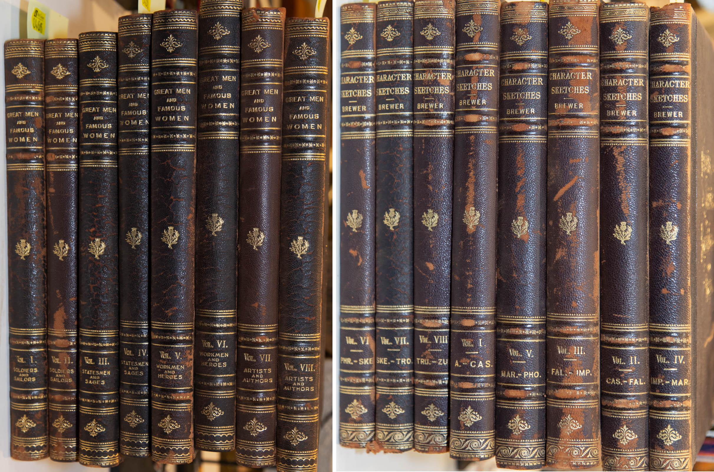 TWO LEATHER-BOUND SETS Comprising