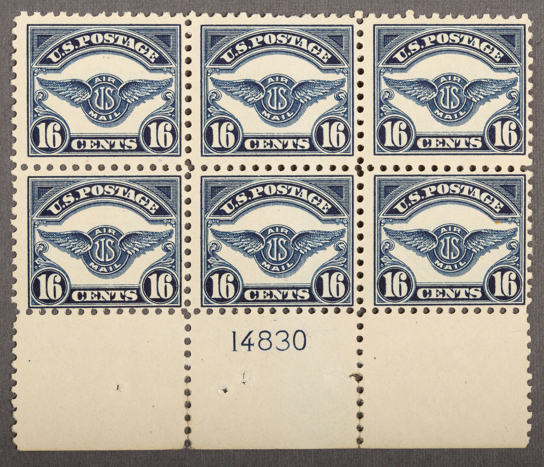 UNITED STATES 16 C AIR MAIL PLATE 338a02