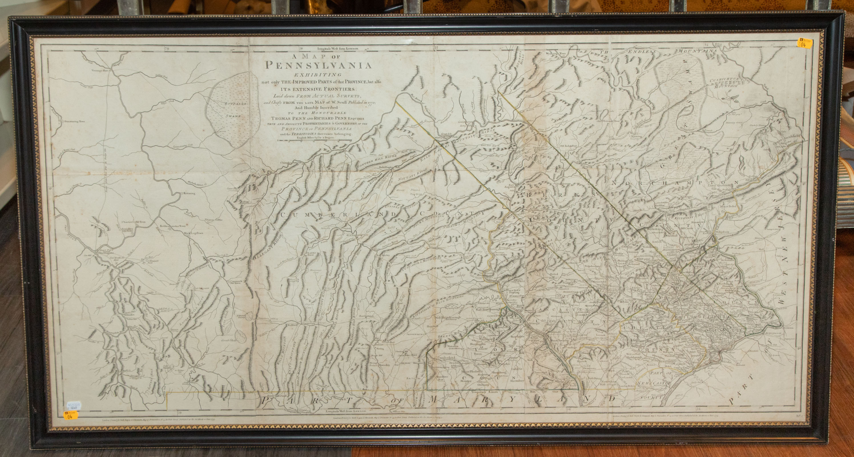 MAP OF PENNSYLVANIA, SAYER AND