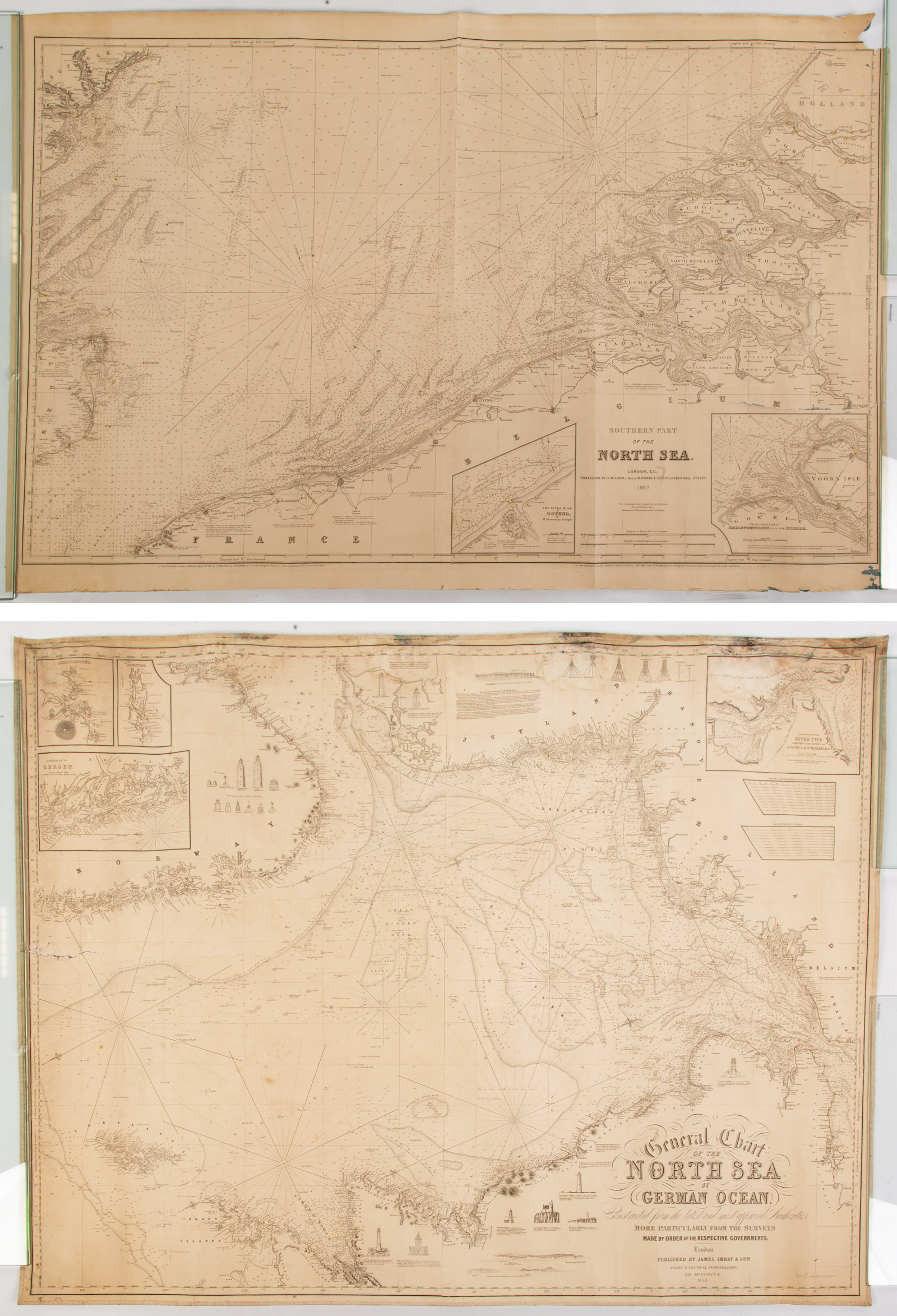 TWO NAUTICAL CHARTS Comprising  338a4b