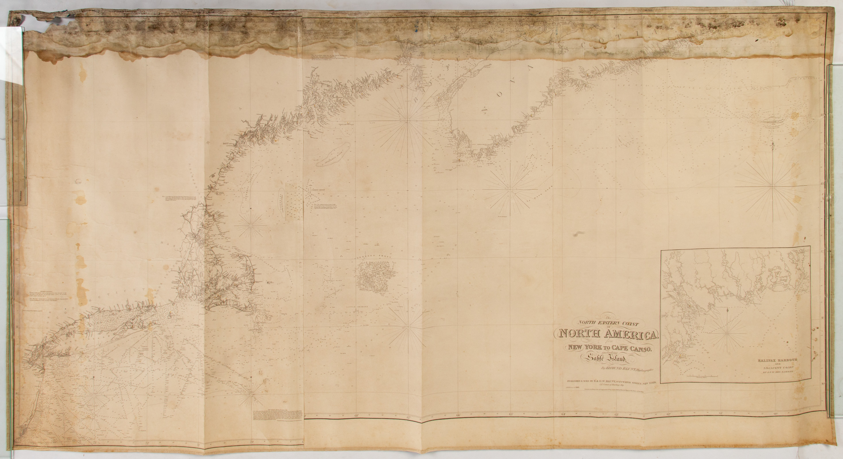 SEA CHART OF NEW ENGLAND Edmund 338a4c