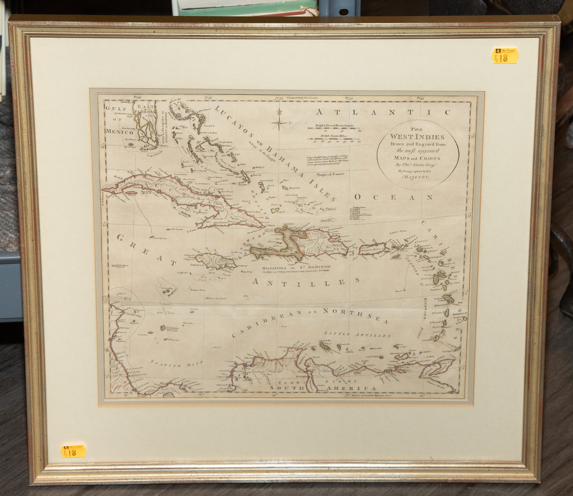 T. KITCHIN, "WEST INDIES," FRAMED