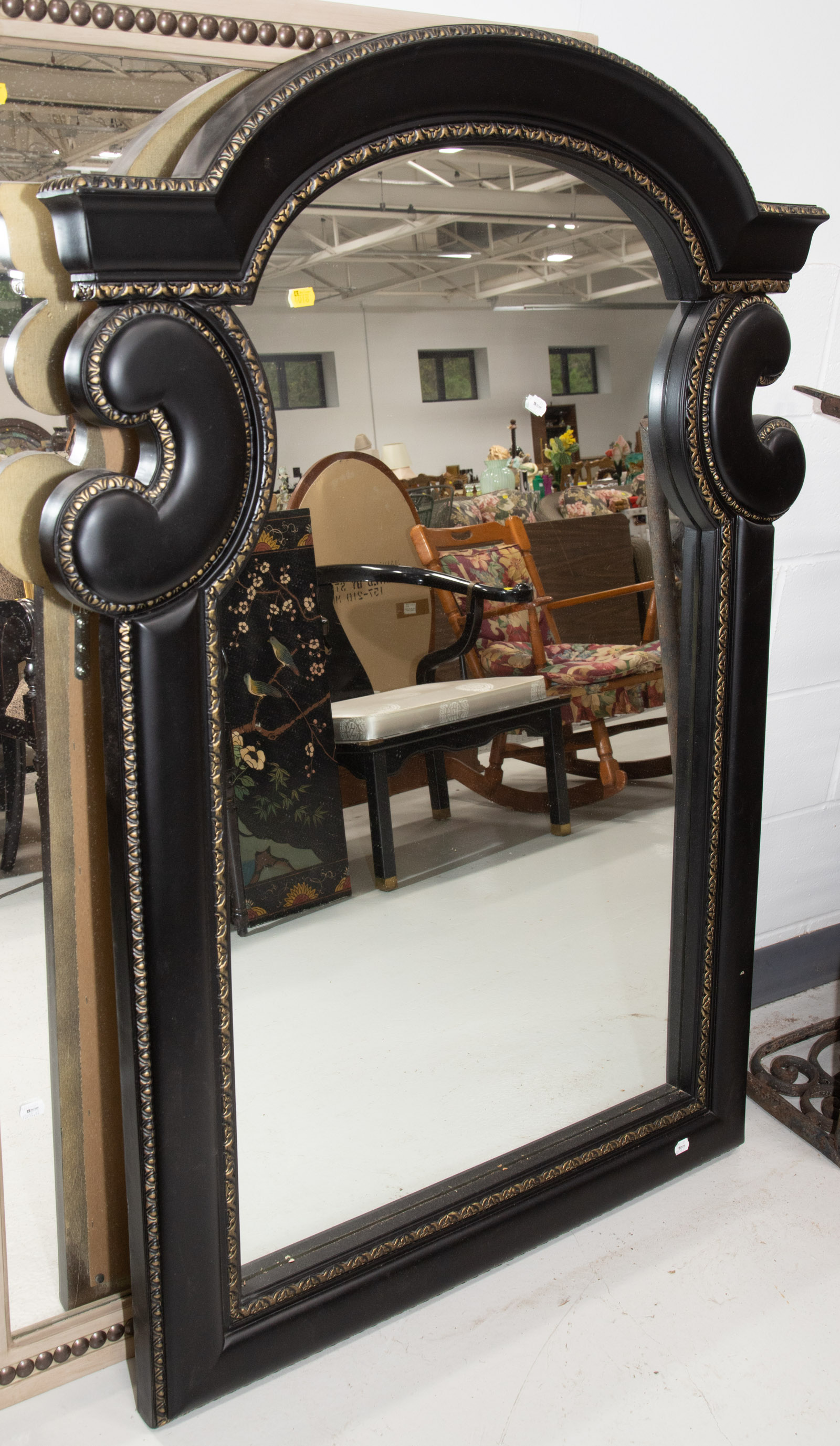 LARGE BAROQUE STYLE SHAPED MIRROR