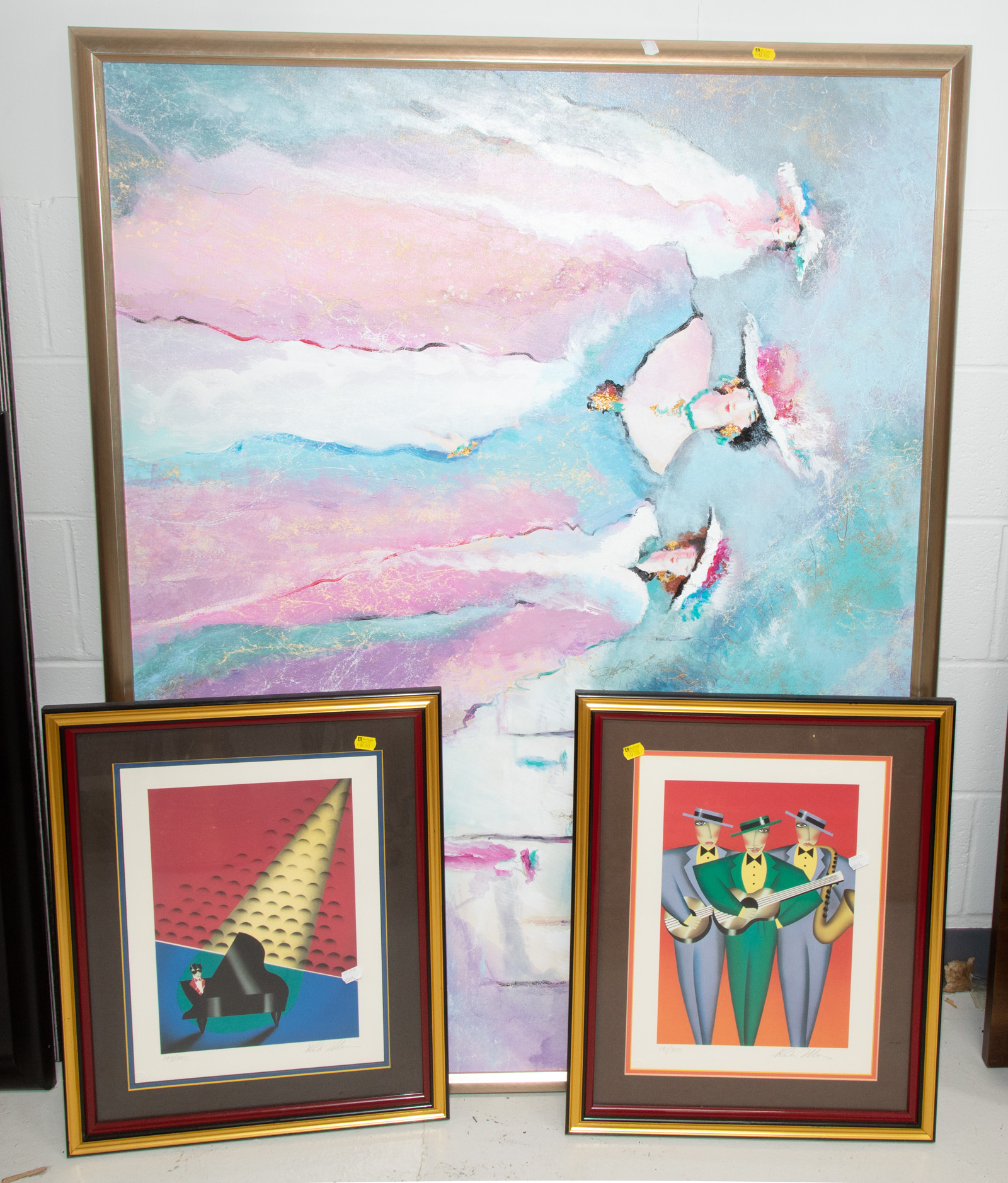 THREE FRAMED ARTWORKS Includes 338a79