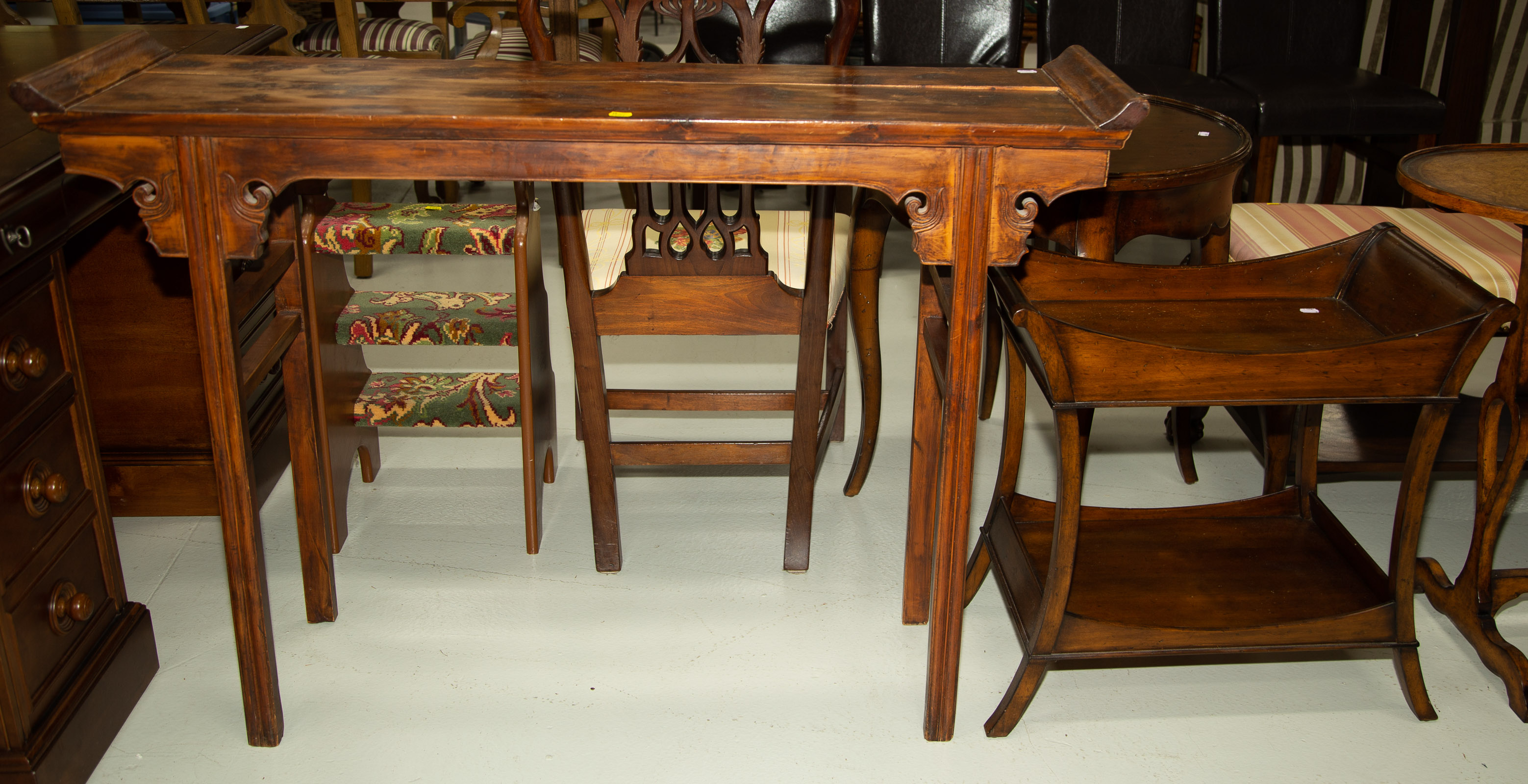 CHINESE PINE TABLE; FRENCH PROVINCIAL
