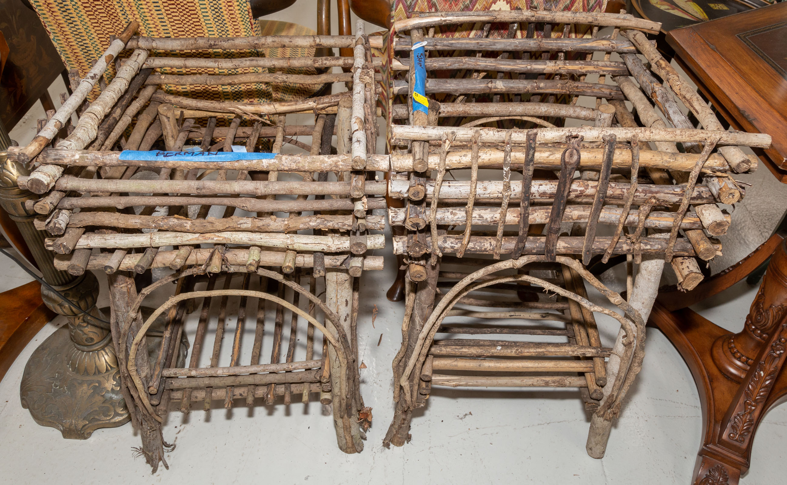 TWO ADIRONDACK STYLE FERN STANDS