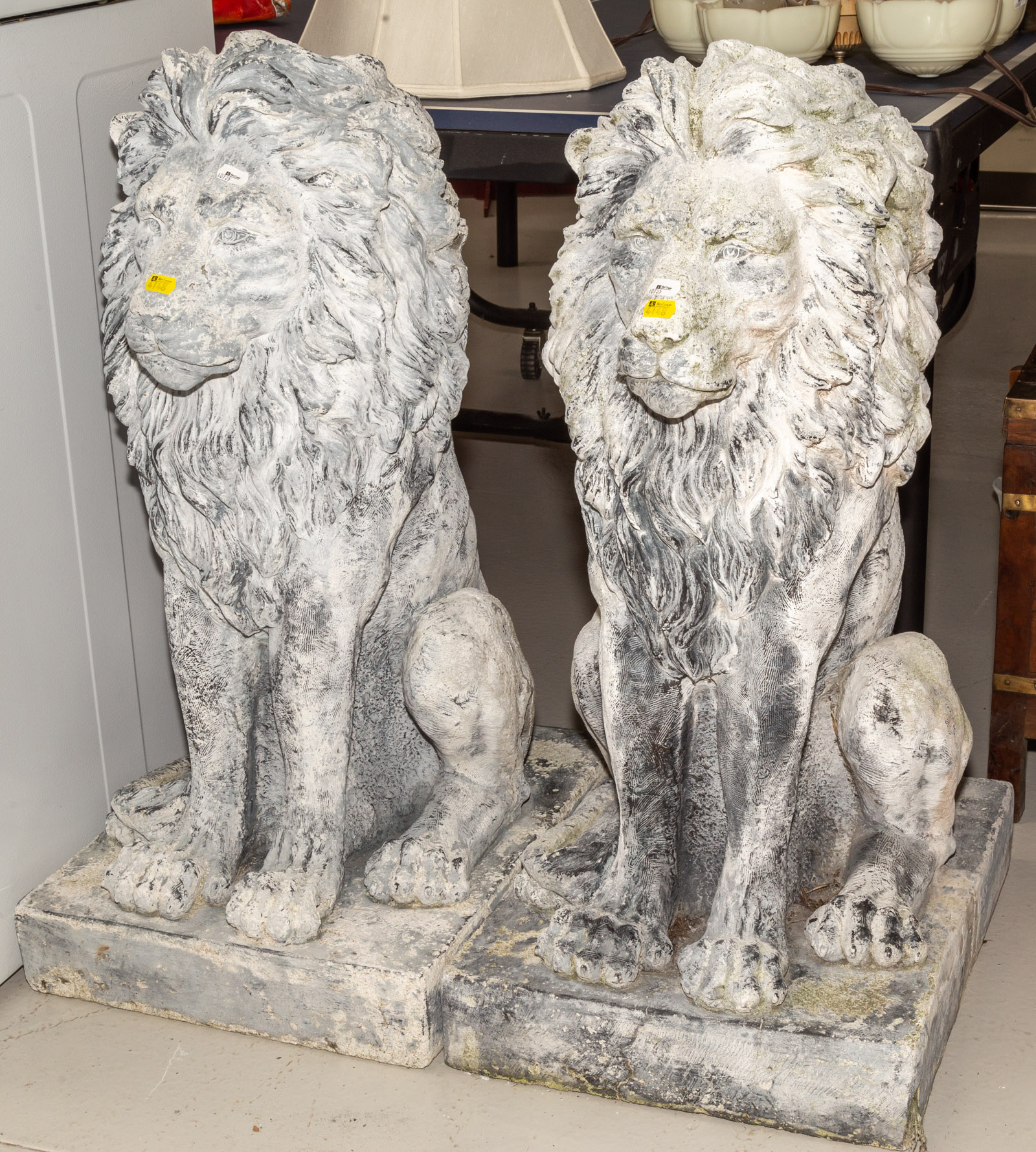 A PAIR OF GARDEN LION FIGURES Late 338ae7